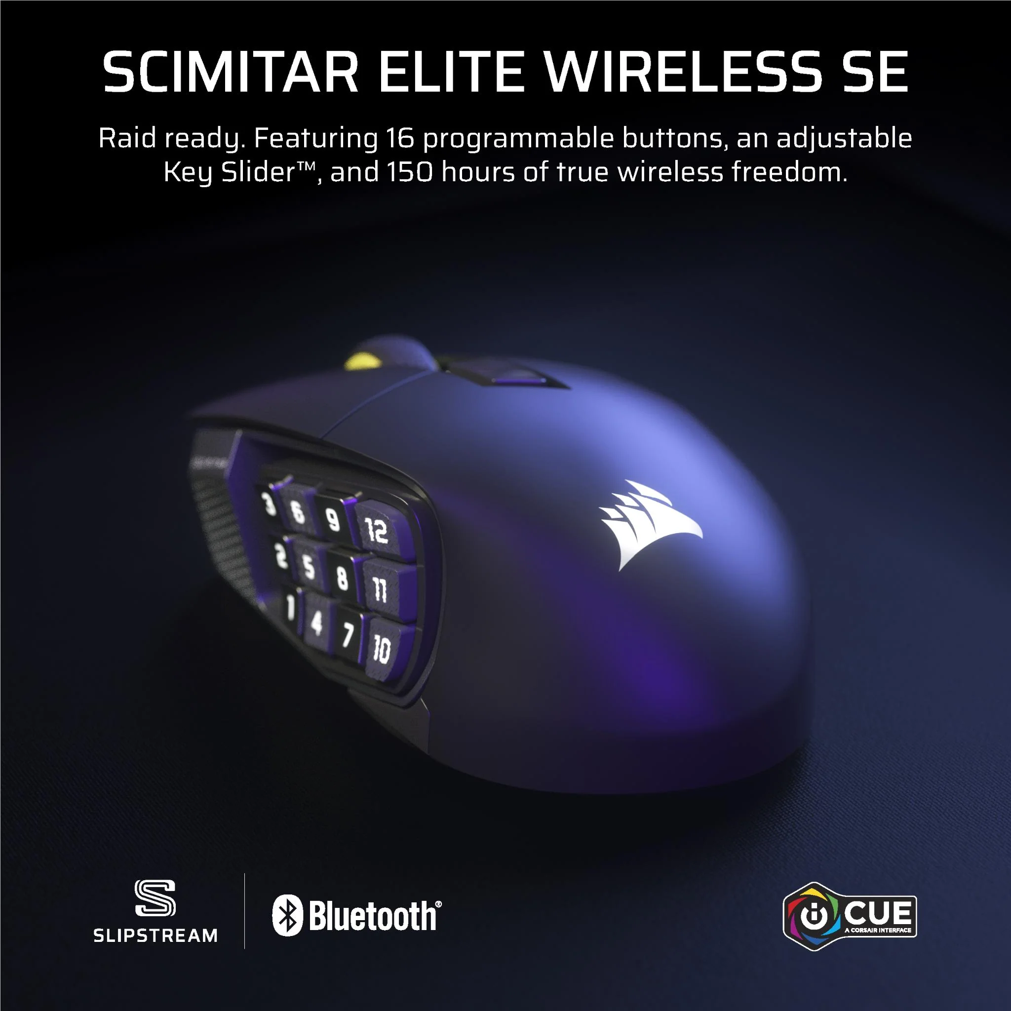 Corsair Scimitar Elite Wireless Se MMO Gaming Mouse (Gun Metal) - Image 7