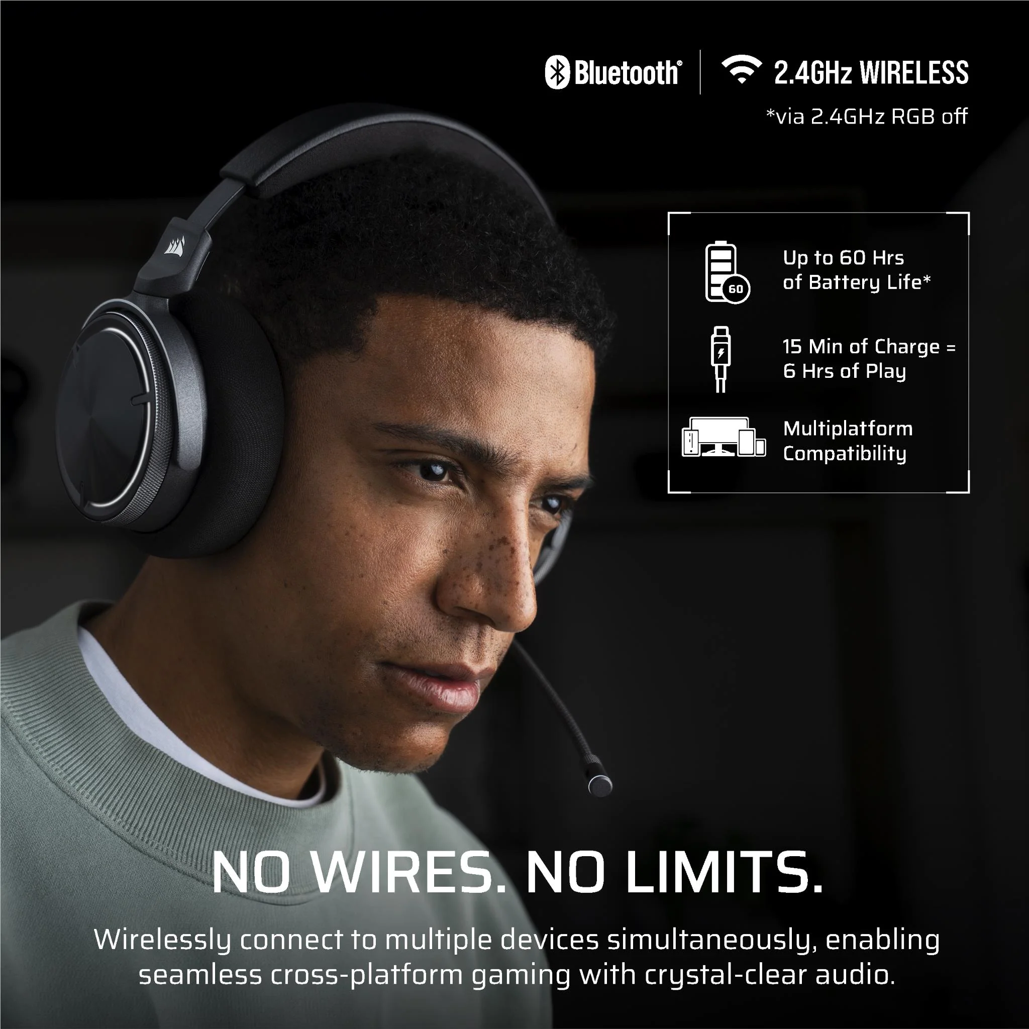Corsair VIRTUOSO MAX Wirless Gaming Headset (Carbon) - Image 6