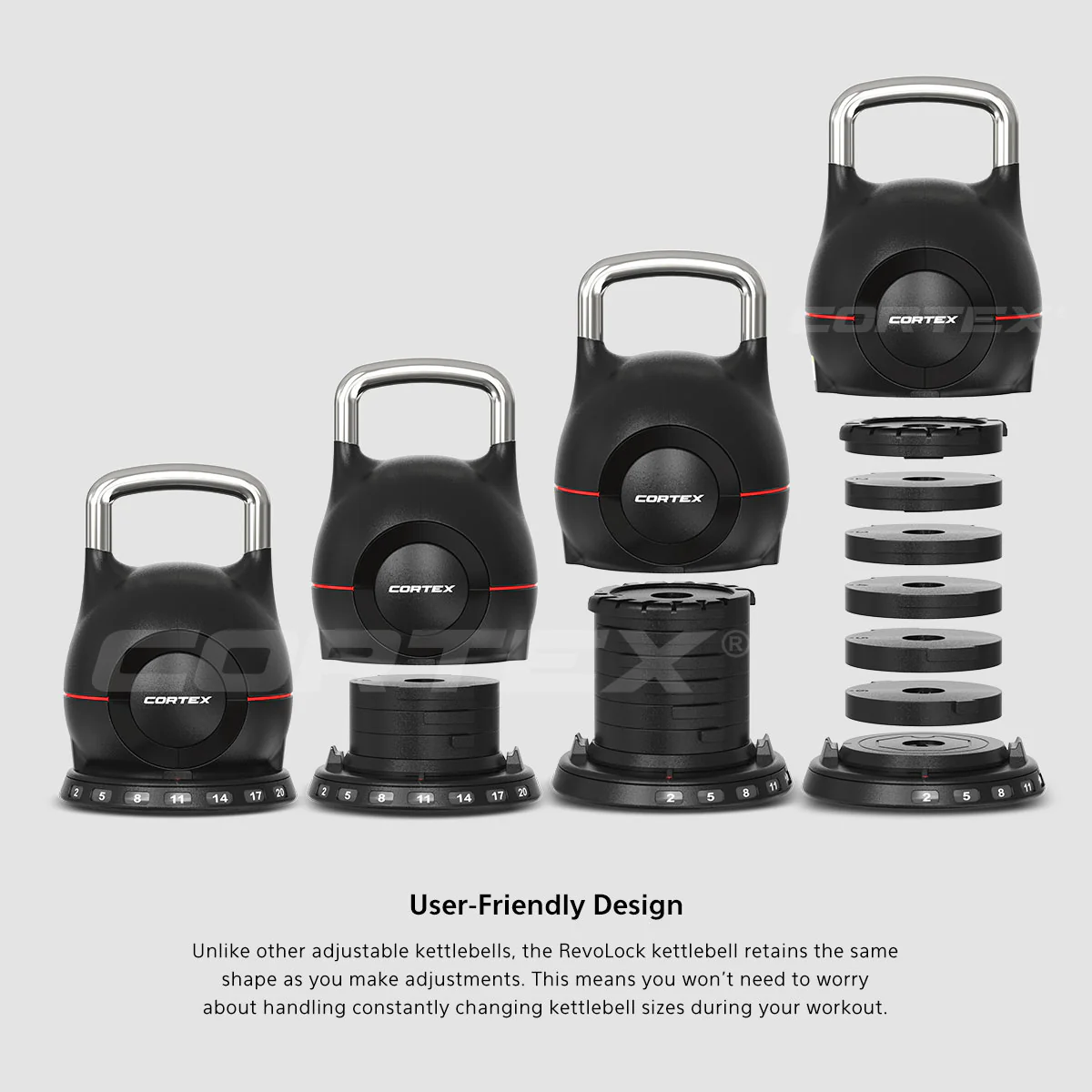 CORTEX 7-in-1 RevoLock Quick Adjust 20kg Kettlebell - Image 4