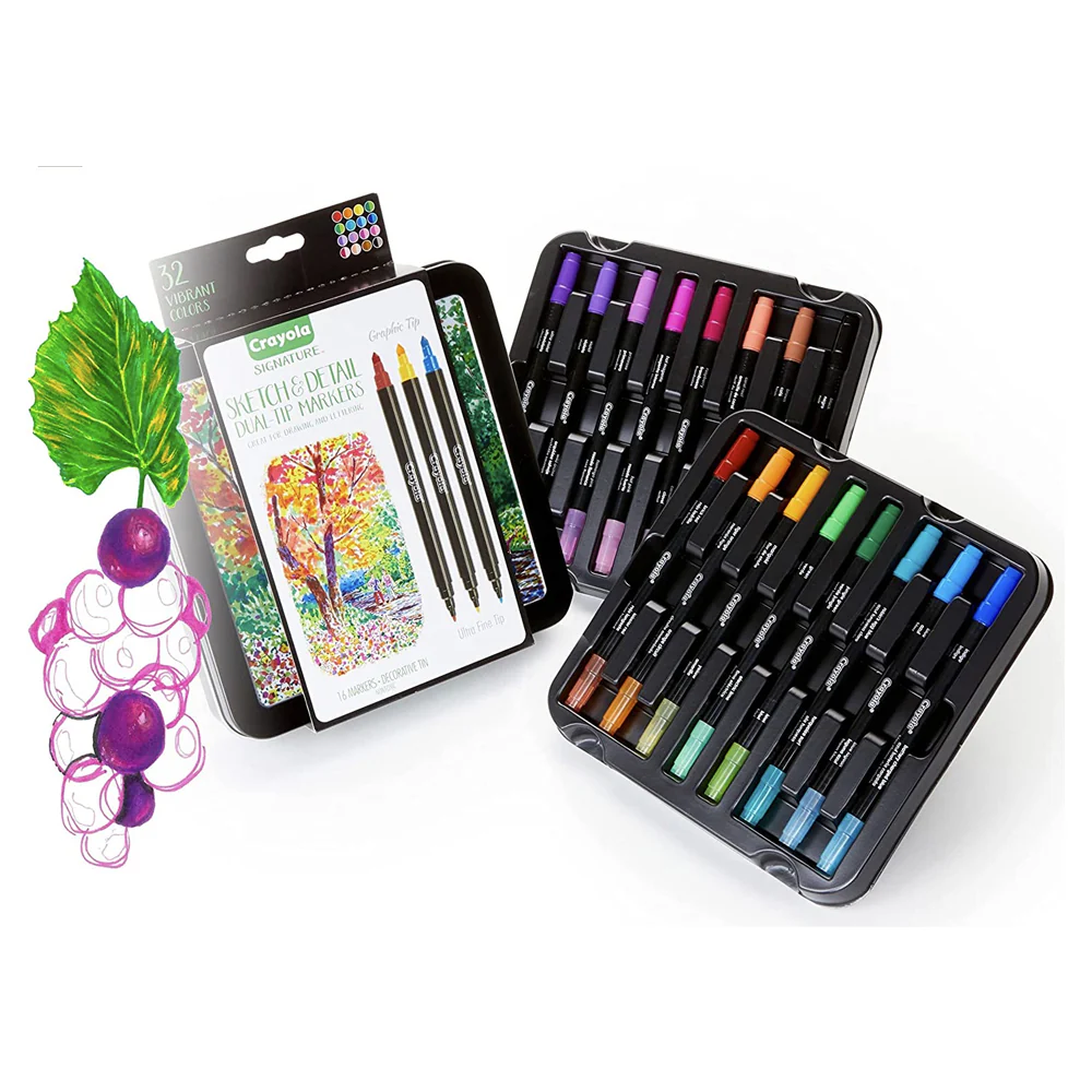 Crayola Kids/Childrens Creative Signature Sketch & Detail Markers 6y+ - Image 2