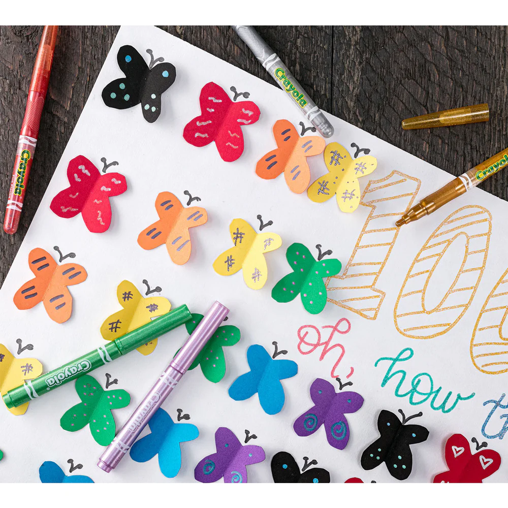 Crayola Metallic Markers Colouring/Drawing Art/Craft 3y+ [8-Pieces] - Image 4