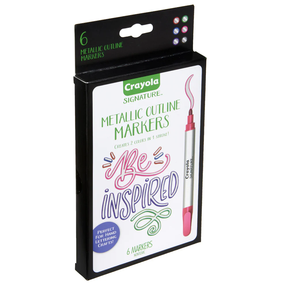 Crayola Signature Metallic Outline Markers 8+ [6-Pieces] - Image 3