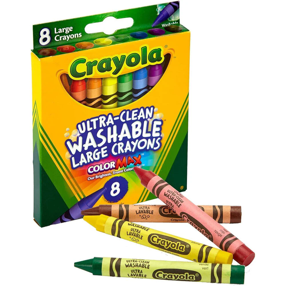 Crayola Washable Large Crayons Colouring Art and Craft Tools 8pc - Image 2