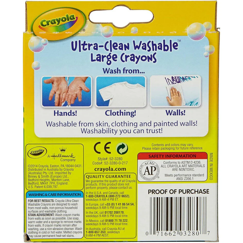 Crayola Washable Large Crayons Colouring Art and Craft Tools 8pc - Image 3