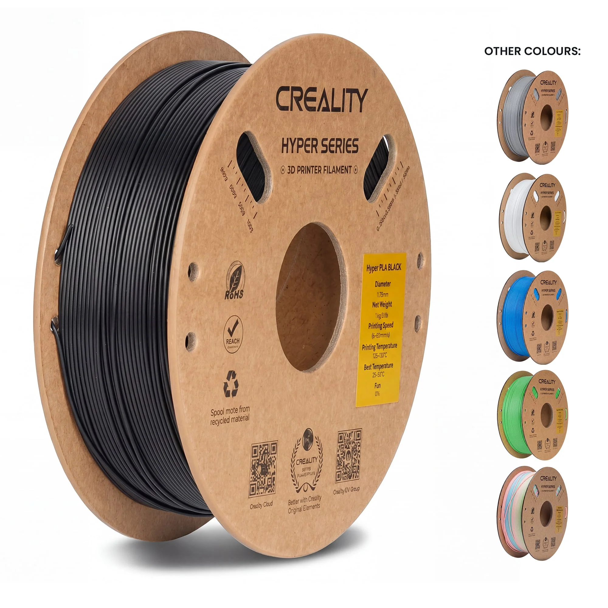Creality Hyper PLA 3D Printer Filament High Precision (Black) - Image 3