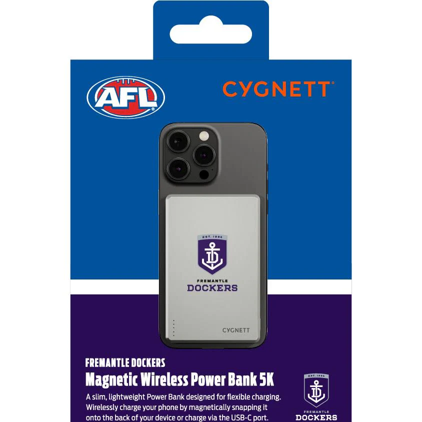 Cygnett AFL Magnetic Wireless 5K Power Bank (Fremantle Dockers) - Image 10