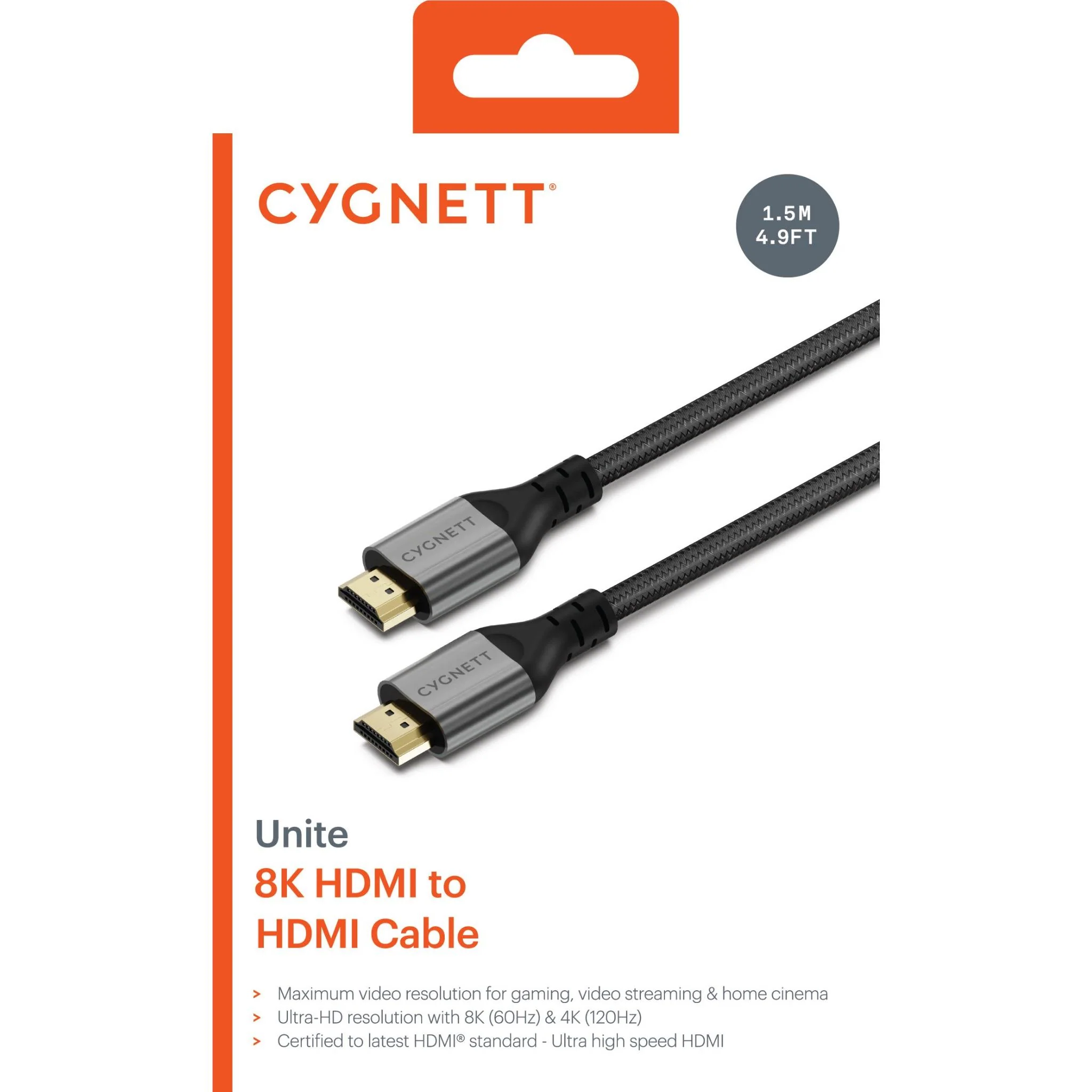 Cygnett Unite 8K HDMI to HDMI Cable 1.5M (Black) - Image 5