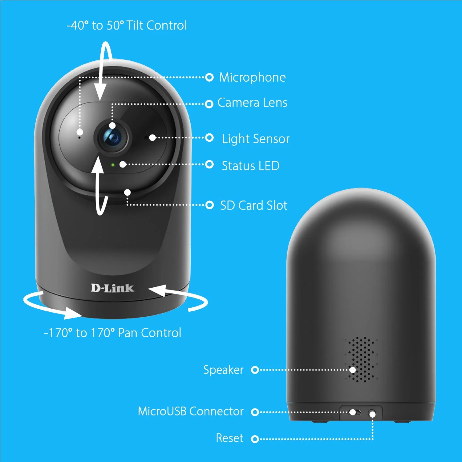 D-Link DCS-6500LHV2 Compact Full HD Pan & Tilt Wi-Fi Camera - Image 10