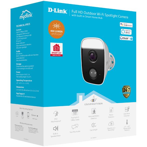 D-Link DCS-8630LH Full HD Wi-Fi Outdoor Spotlight Camera - Image 5