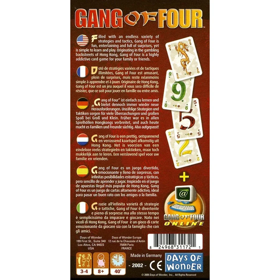 Days Of Wonder Gang Of Four Game - Image 2