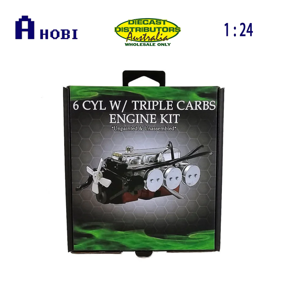 DDA 1:24 Scale LC/LJ 6 Cyl Engine With Triple Carbs Plastic Kit - Image 3
