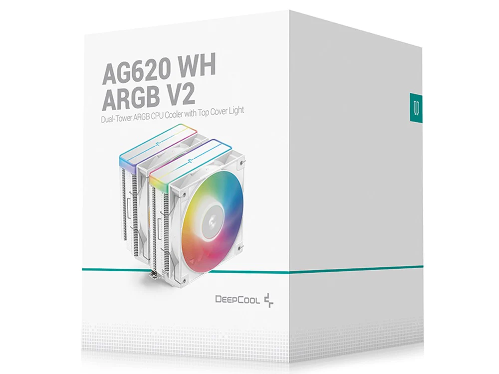 Deepcool AG620 V2 120mm with ARGB Top Cover CPU Cooler - White - Image 7