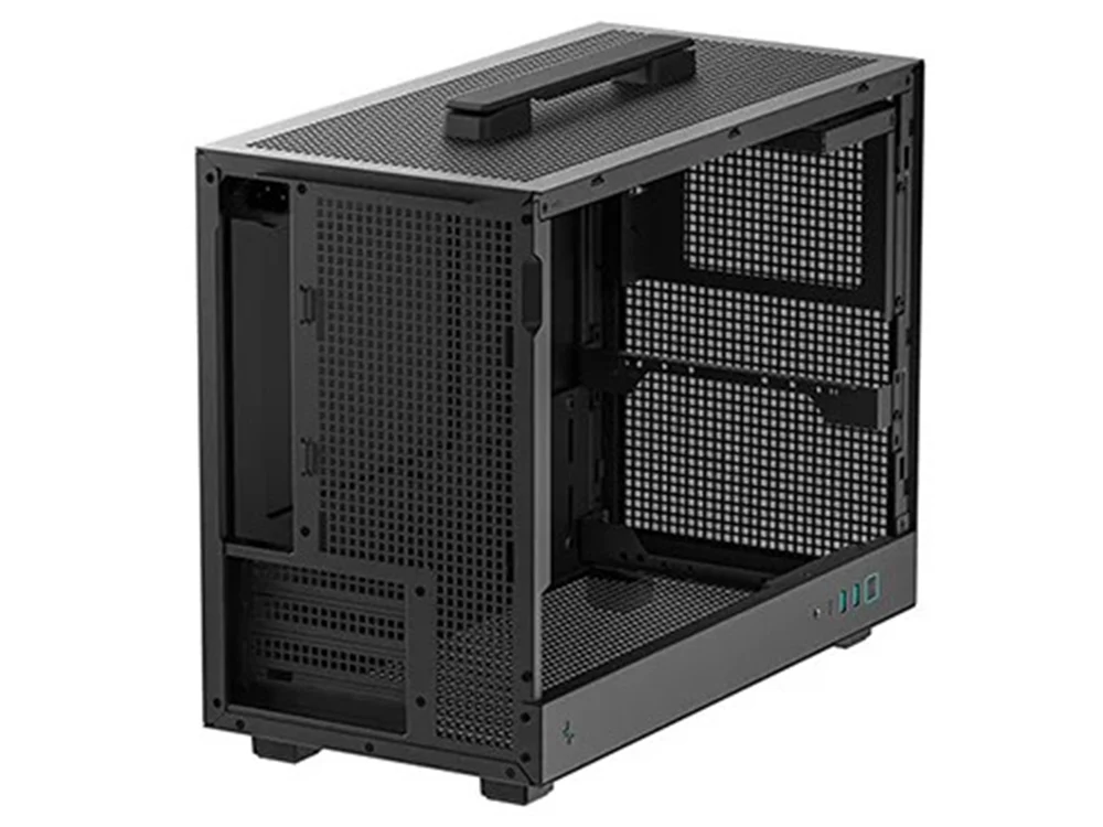 DeepCool CH160 PLUS Tempered Glass Side Panel Micro-ATX Case (Black) - Image 4