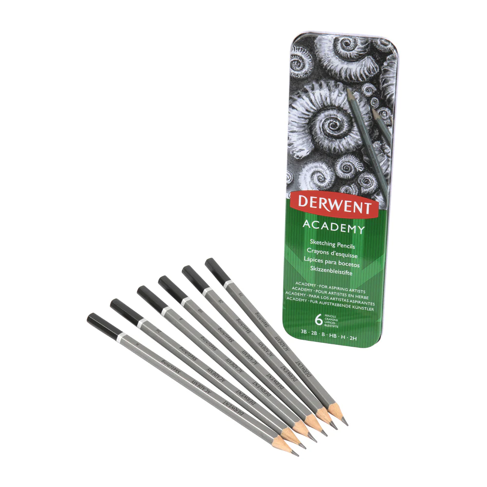Derwent Academy Art Craft Hexagonal Sketch Pencil Tin [6-Pieces] - Image 2