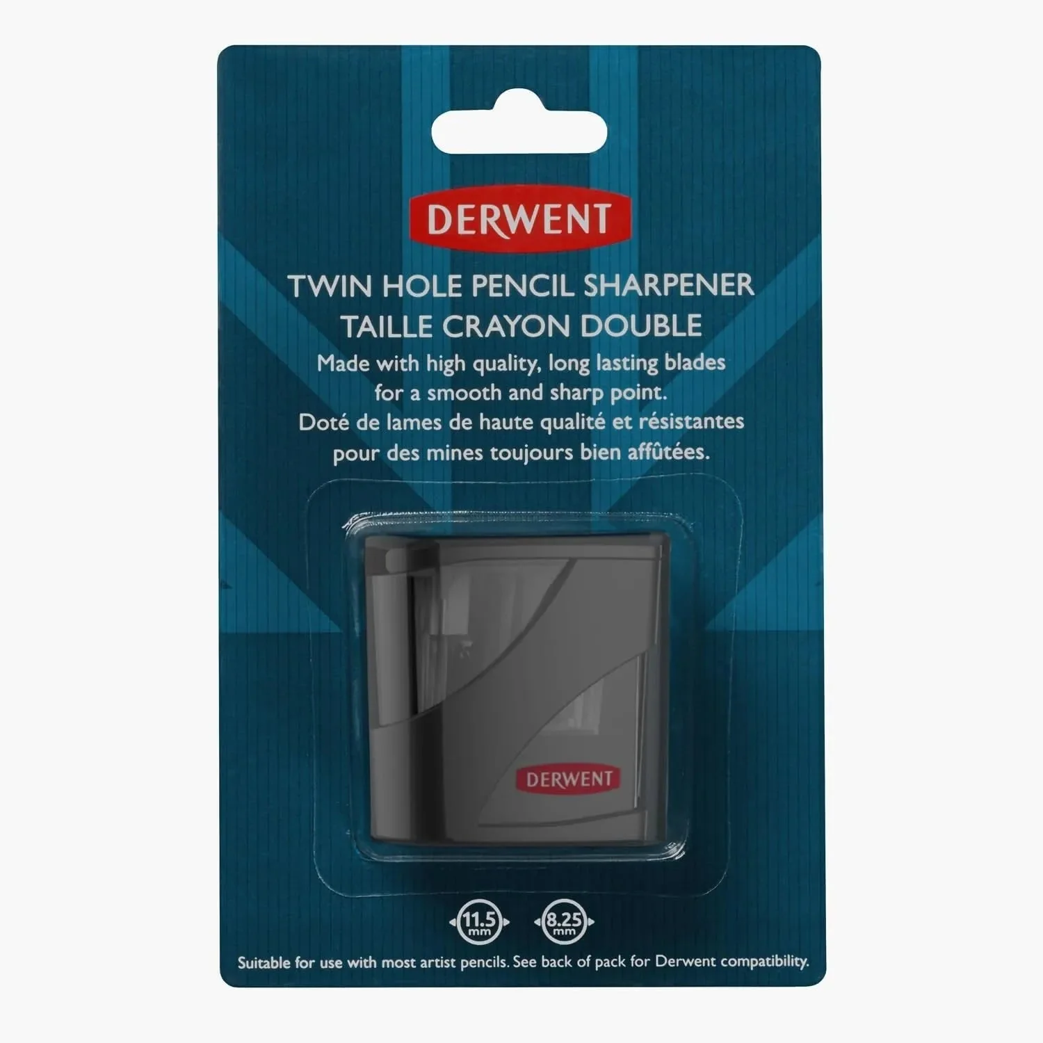 Derwent Twin Hole Sharpener Metal with Lid Container 2 Pack - Image 2