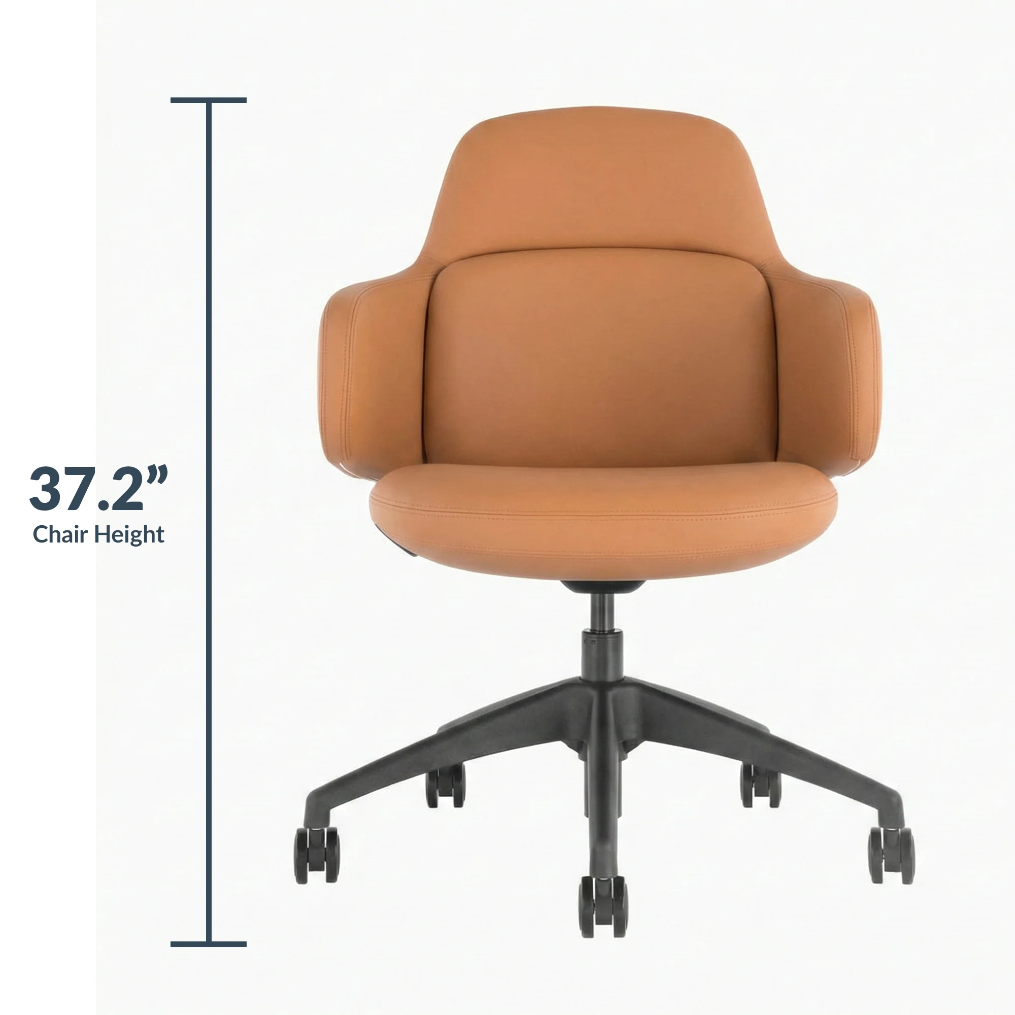 Desky Arco Office Chair - Dark Brown Microfiber Leather - Image 6
