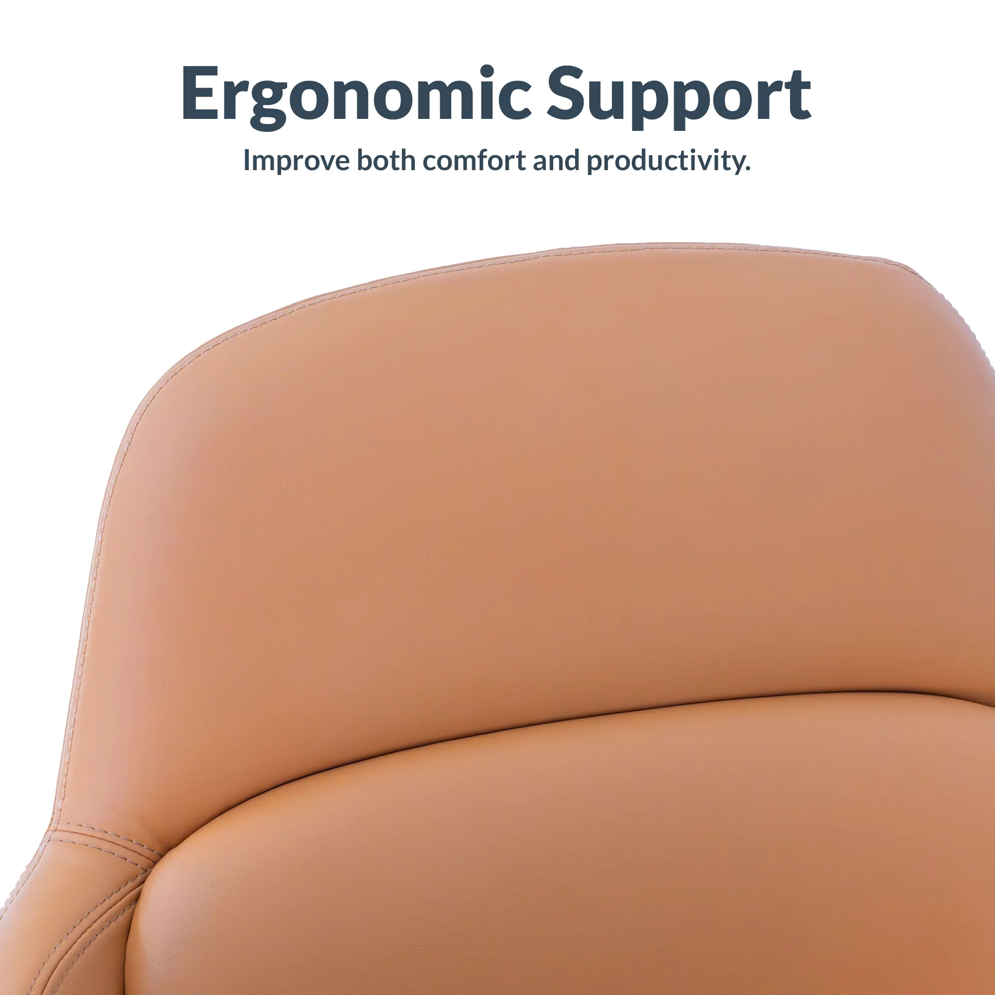 Desky Arco Office Chair - Tan Microfiber Leather - Image 4