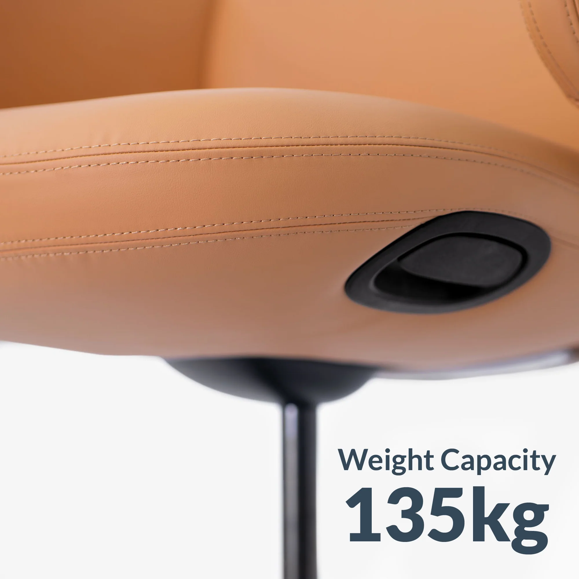 Desky Arco Office Chair - Tan Microfiber Leather - Image 5