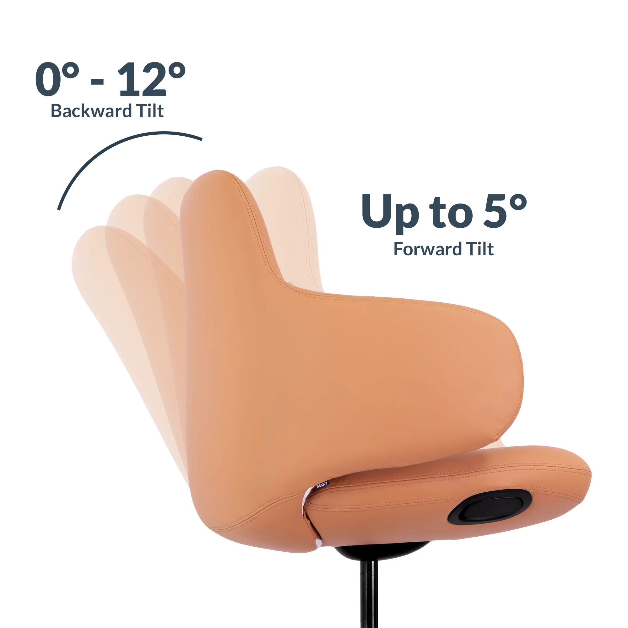 Desky Arco Office Chair - Tan Microfiber Leather - Image 6