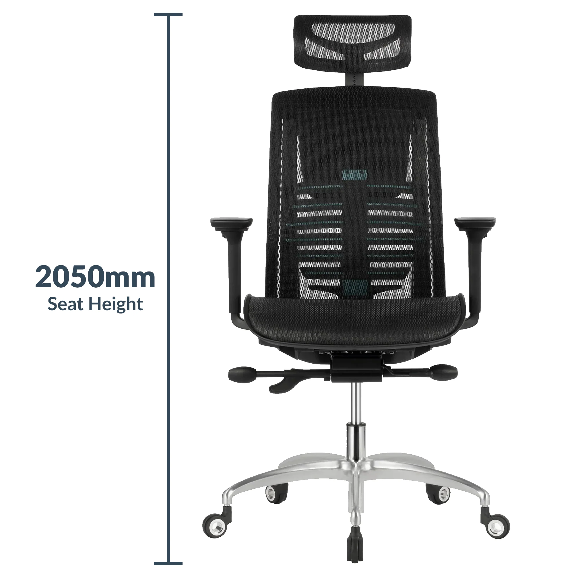 Desky Big and Tall High Back Office Chair - Black - Image 5
