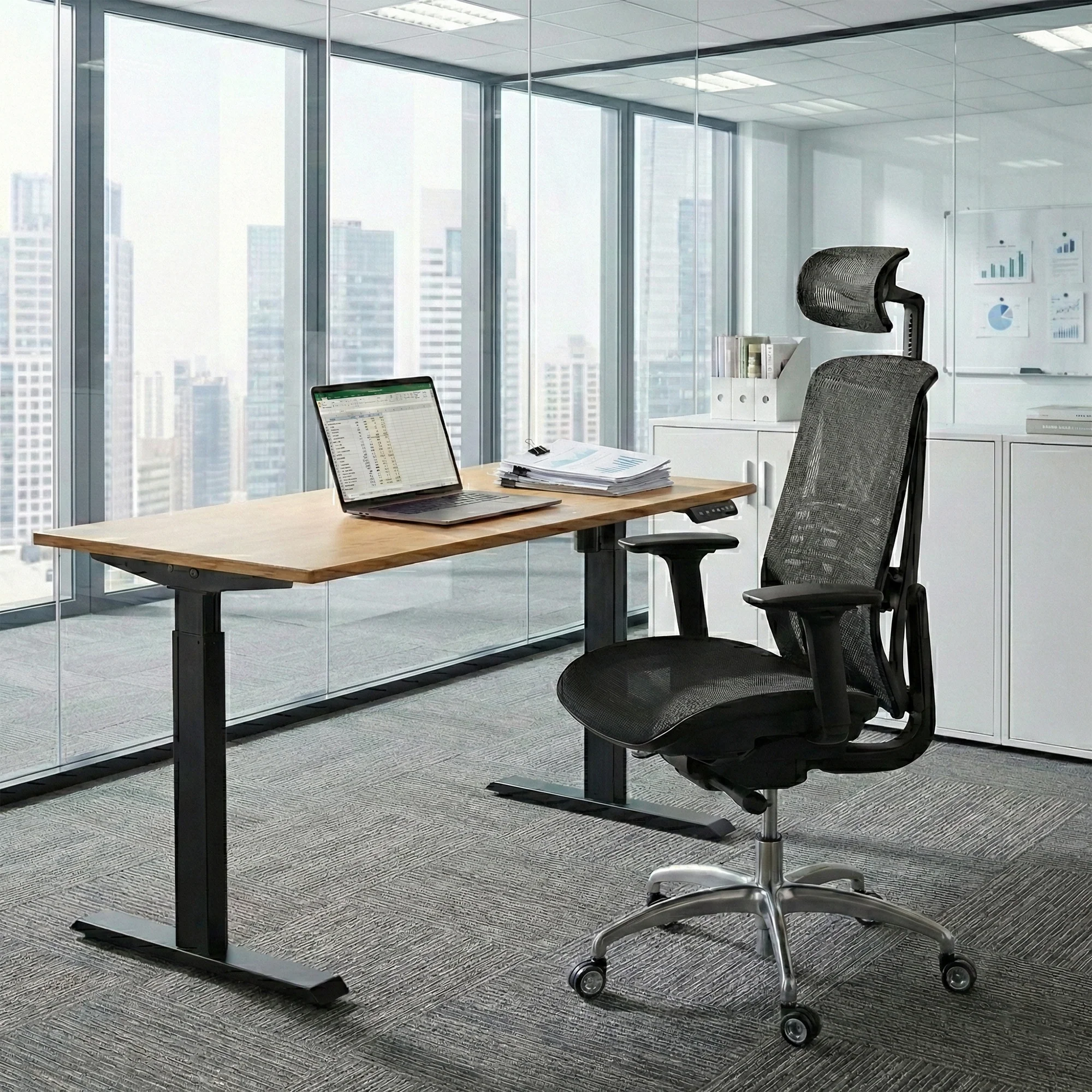 Desky Big and Tall High Back Office Chair - Black - Image 6