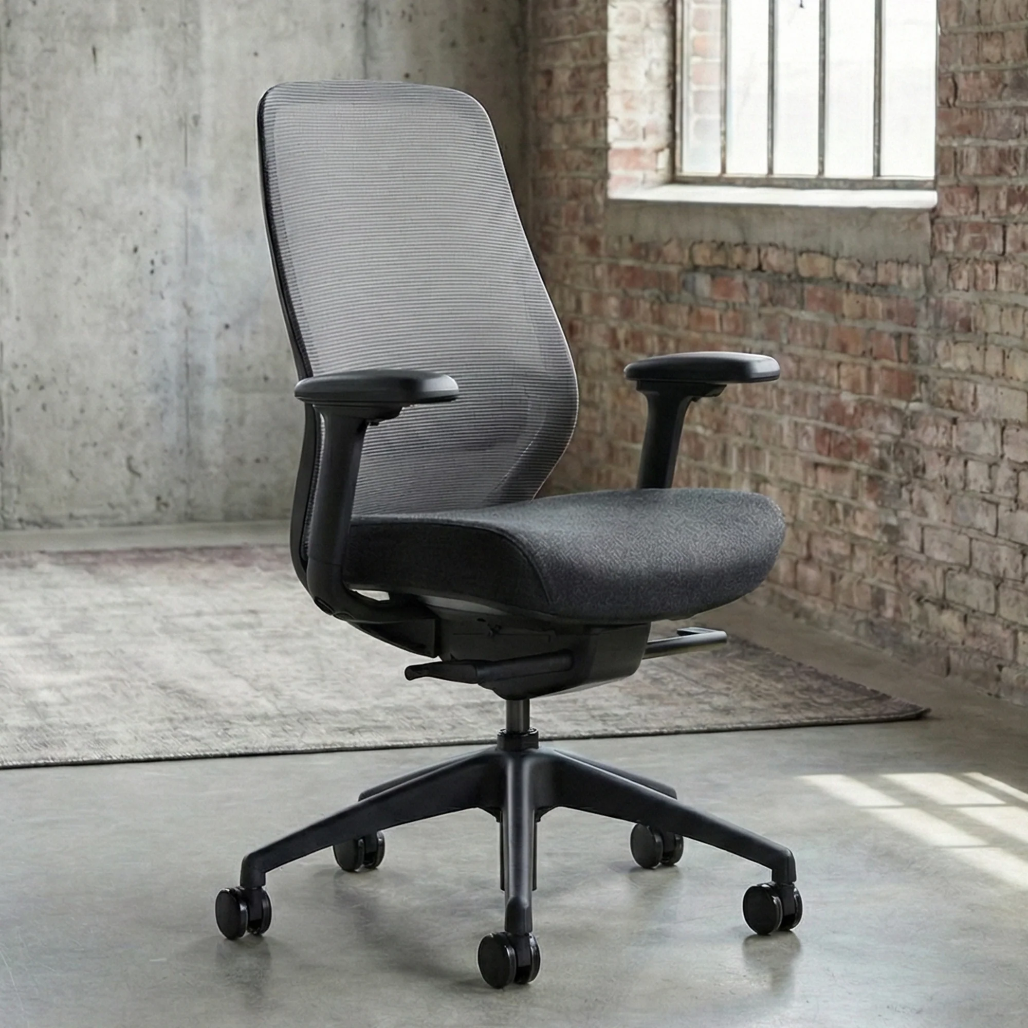 Desky CoilFlex Ergonomic Office Chair - Black / No Headrest - Image 4