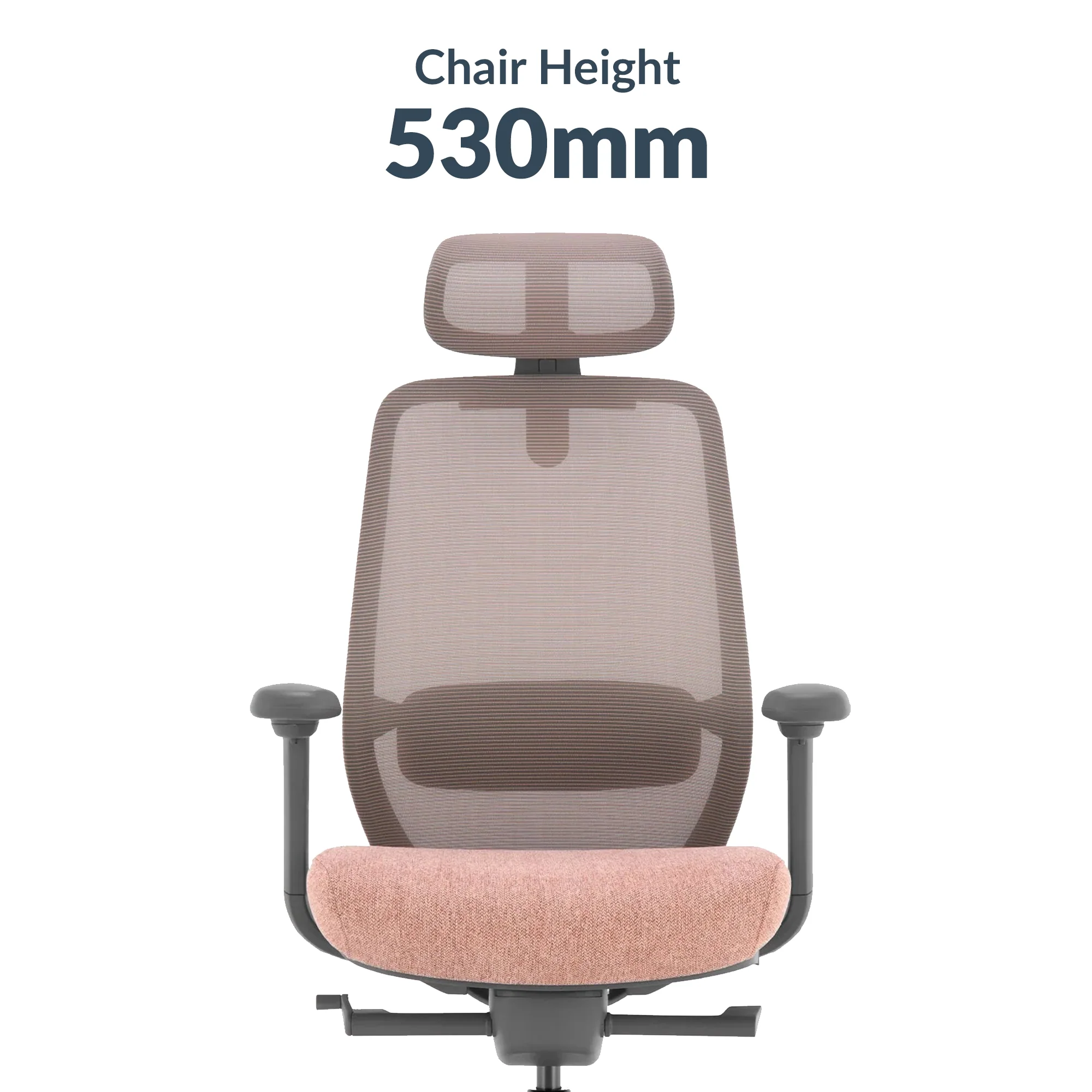 Desky CoilFlex Ergonomic Office Chair - Peach / Headrest - Image 6