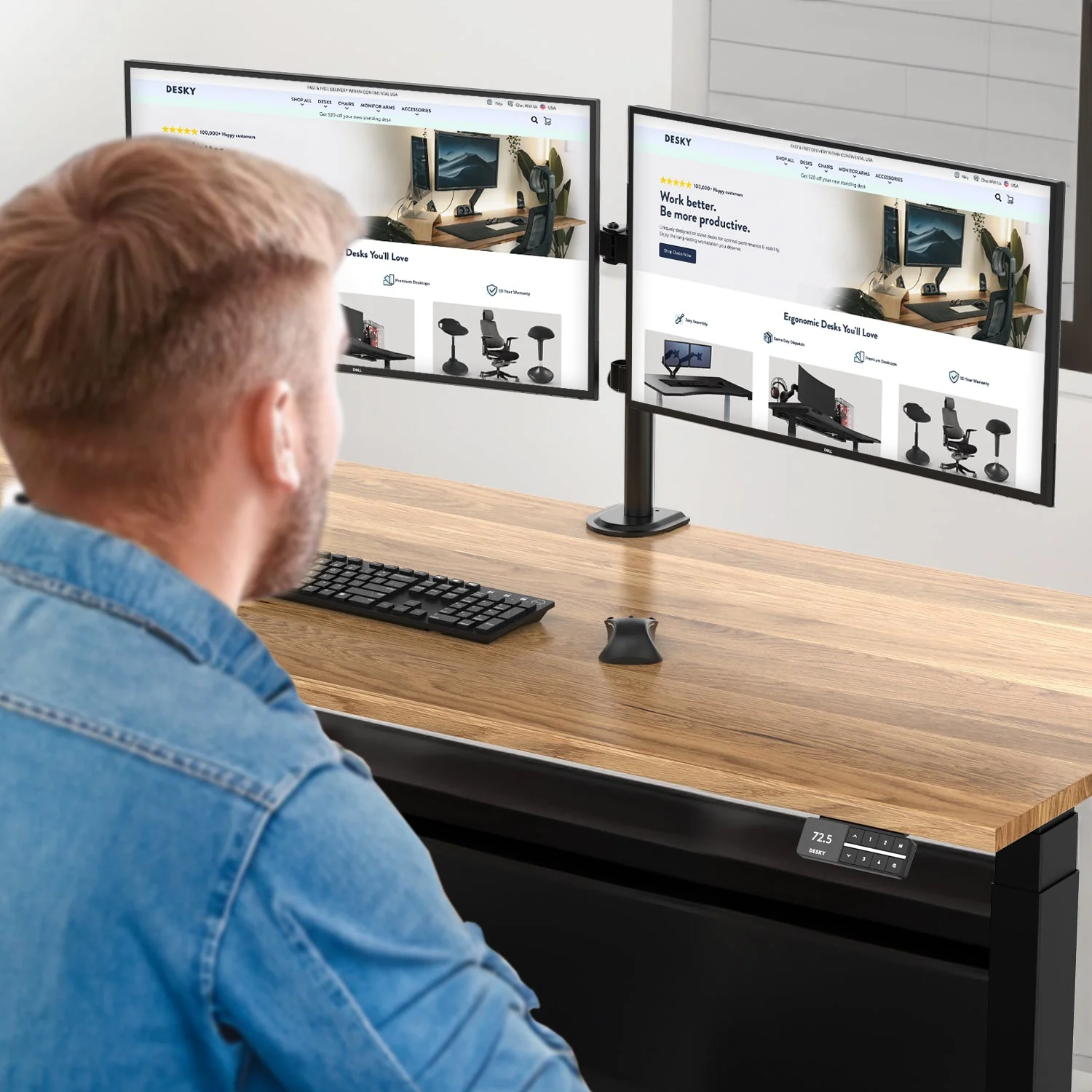 Desky Dual Eco Monitor Mount - Image 6