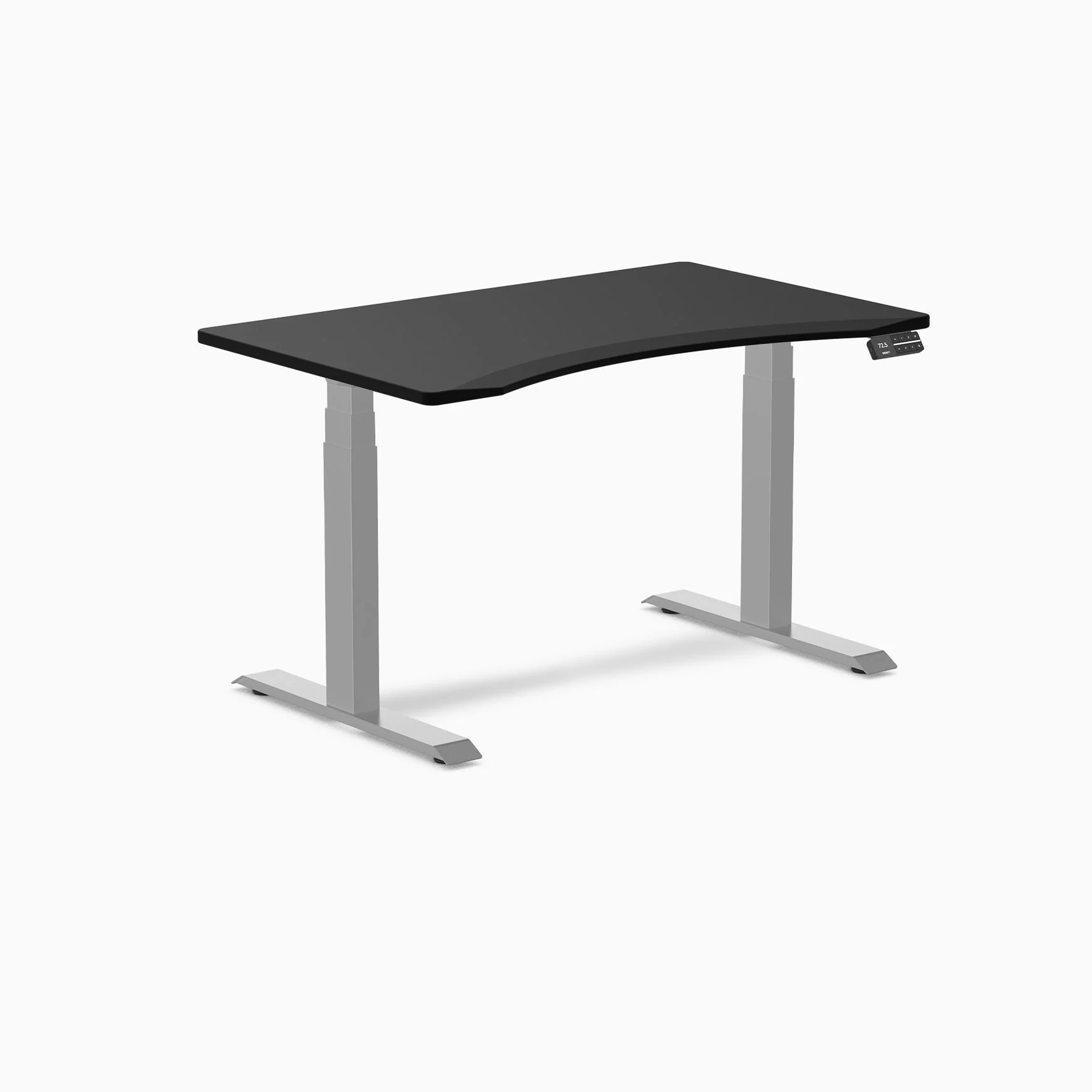 Desky Dual Ergo Edge Sit Stand Desk 120cm Black Desktop and Grey Frame - Image 3