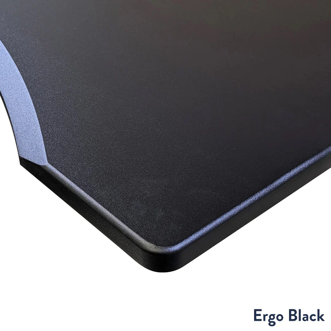 Desky Dual Ergo Edge Sit Stand Desk 120cm Black Desktop and White Frame - Image 2