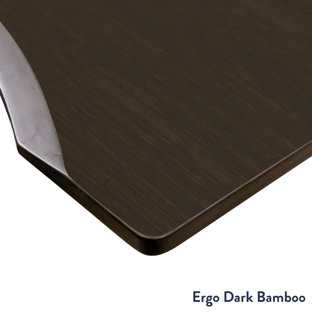 Desky Dual Ergo Edge Sit Stand Desk 120cm Dark Bamboo Desktop and Space Grey Frame - Image 2