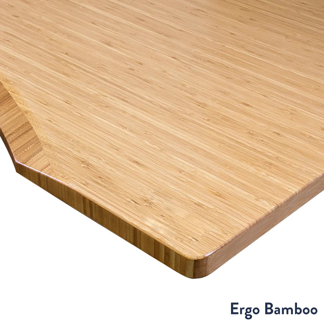 Desky Dual Ergo Edge Sit Stand Desk 180cm Bamboo Desktop and White Frame - Image 8