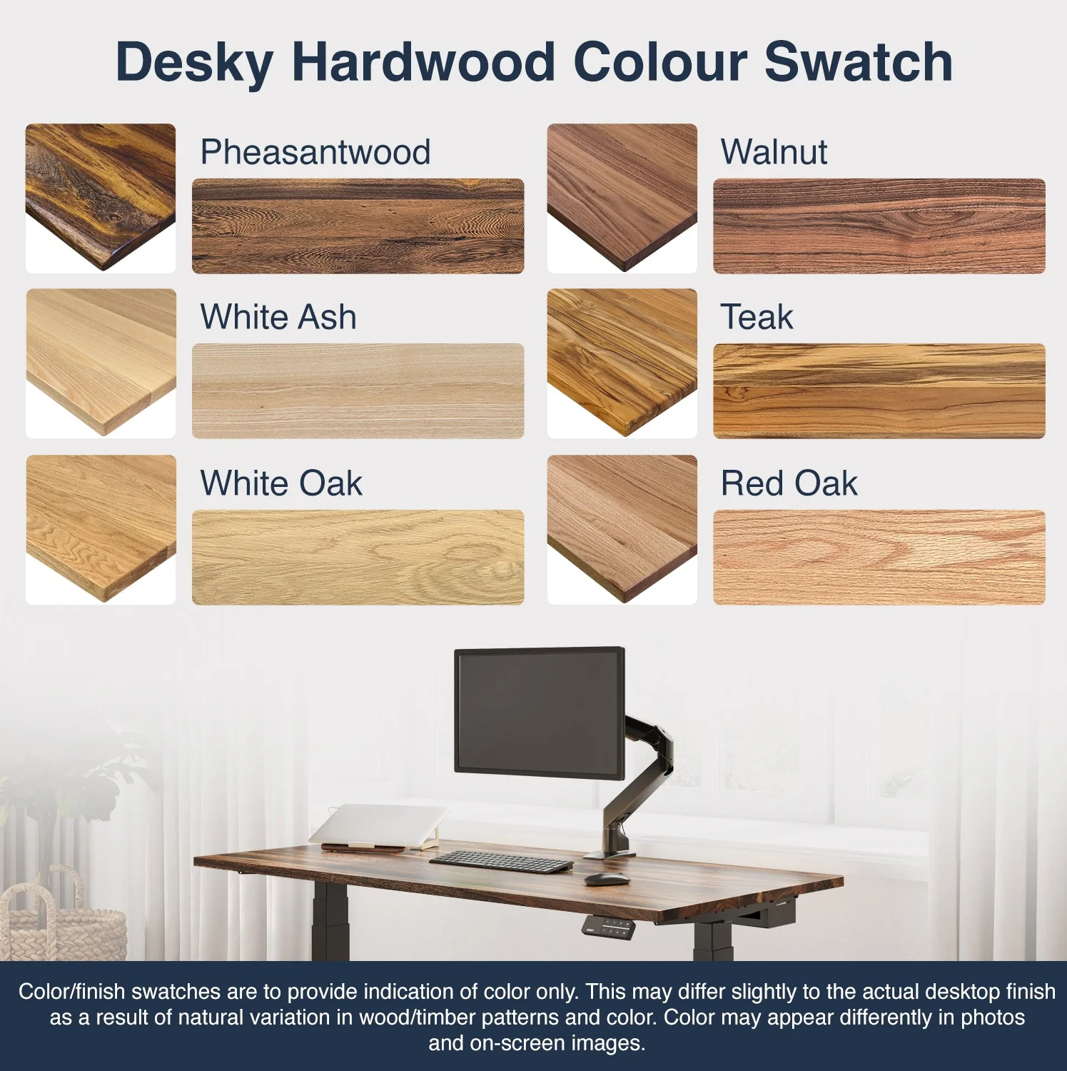 Desky Dual Hardwood Sit Stand Desk 150cm Maple Desktop and Matte Black Frame - Image 8