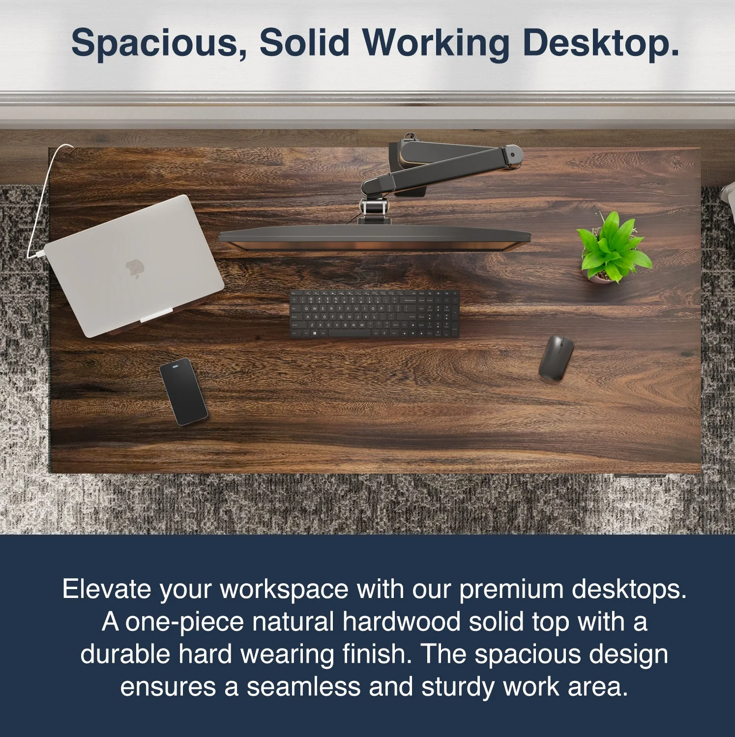 Desky Dual Hardwood Sit Stand Desk 200cm Maple Desktop and Matte Black Frame - Image 6