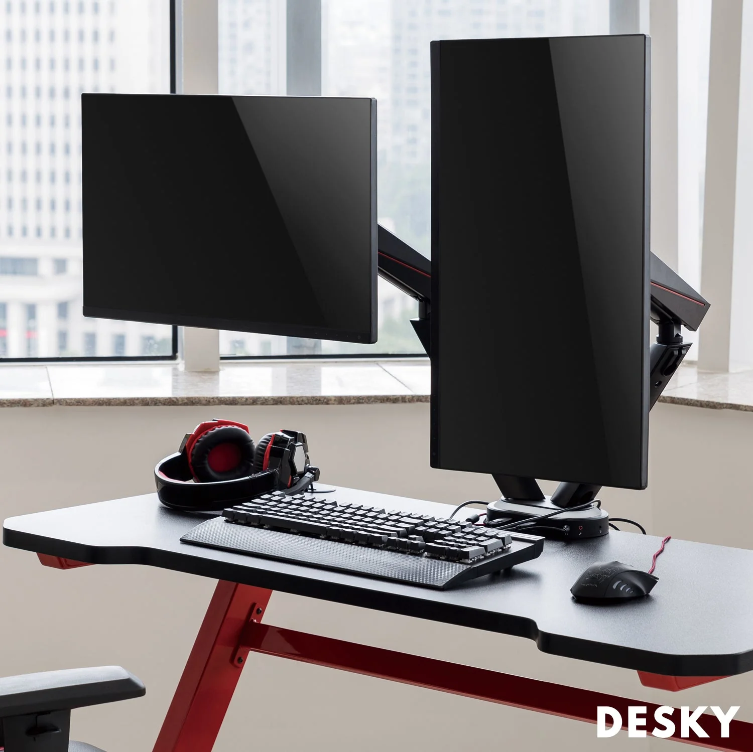 Desky Dual LED Gaming Monitor Arm - Image 8