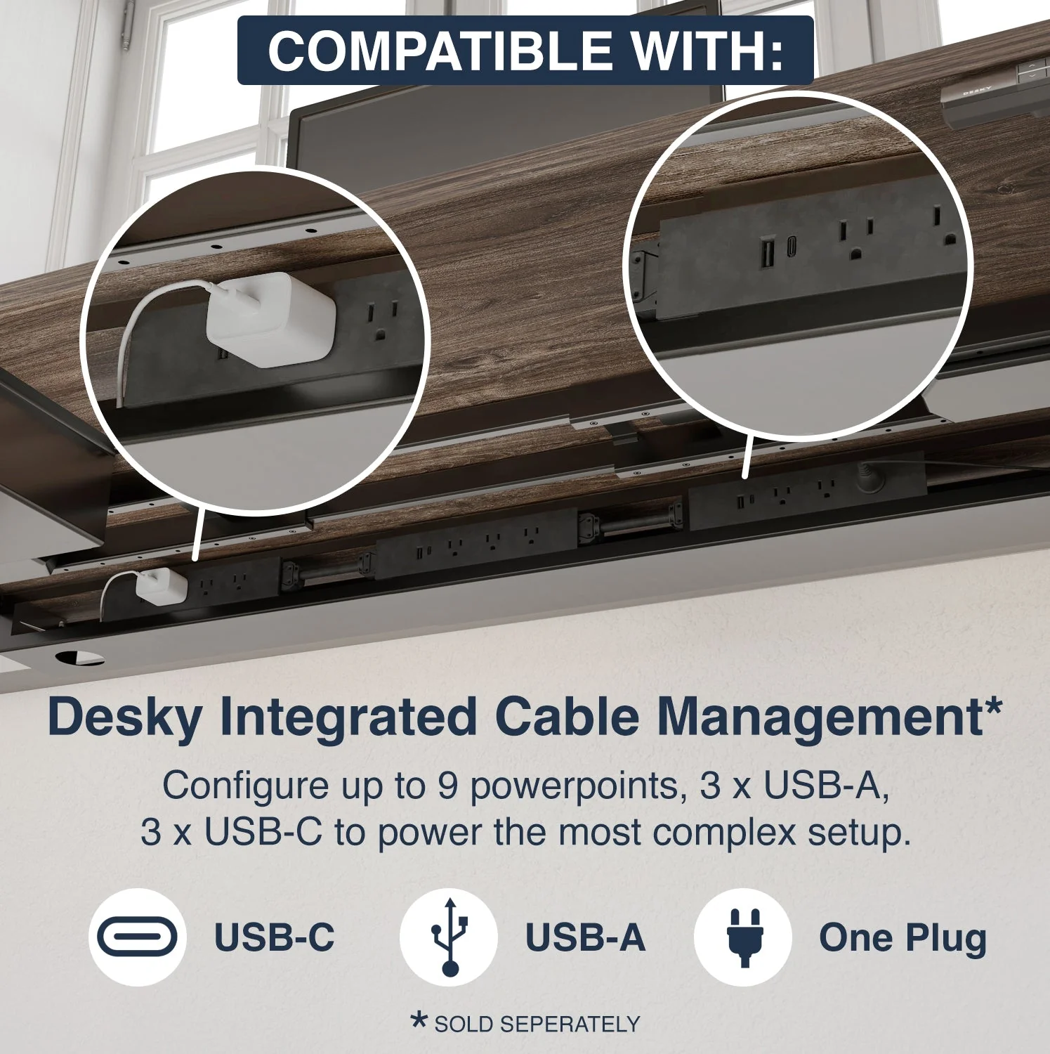 Desky Dual Melamine Sit Stand Desk 120cm Natural Walnut Desktop and Grey Frame - Image 7