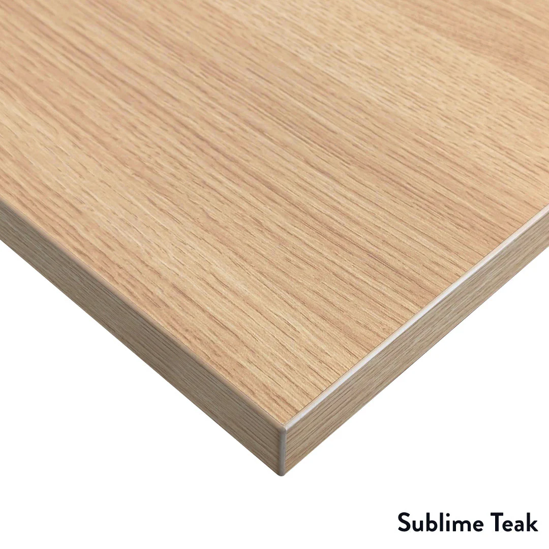 Desky Dual Melamine Sit Stand Desk 180cm Classic Oak Desktop and Grey Frame - Image 2