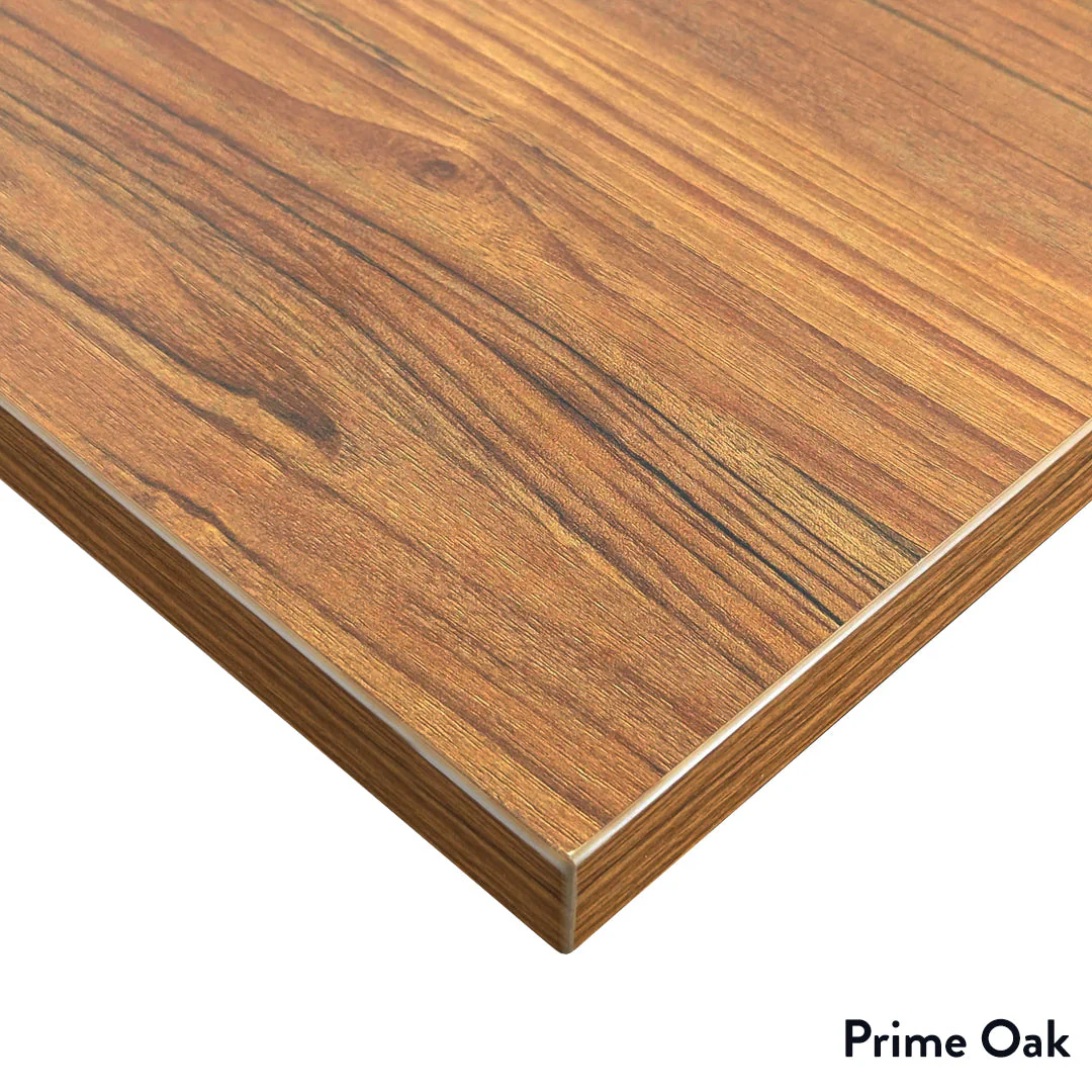 Desky Dual Melamine Sit Stand Desk 200cm Prime Oak Desktop and Grey Frame - Image 2