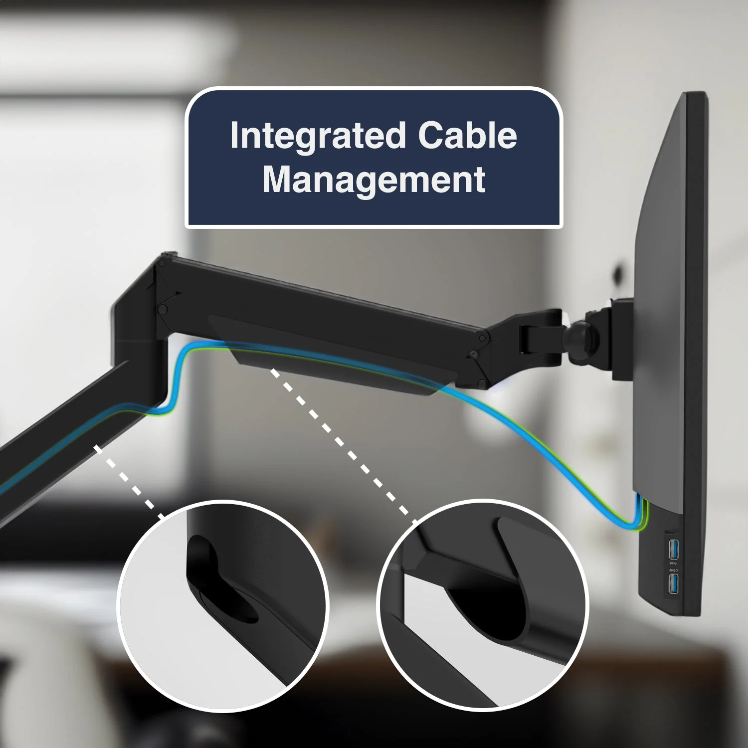 Desky Dual Monitor Arm - Silver - Image 5