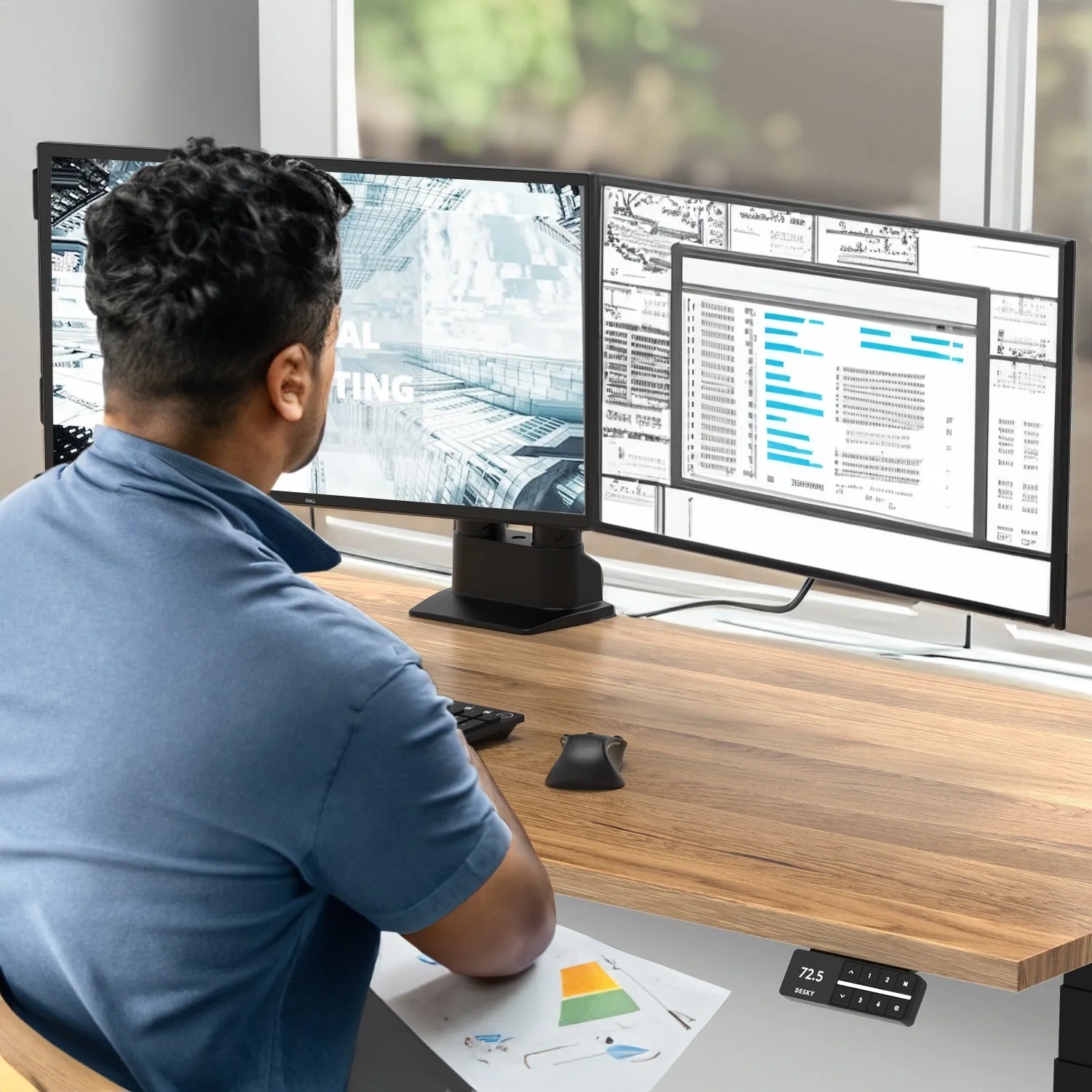 Desky Dual Monitor Arm - Space Grey - Image 6