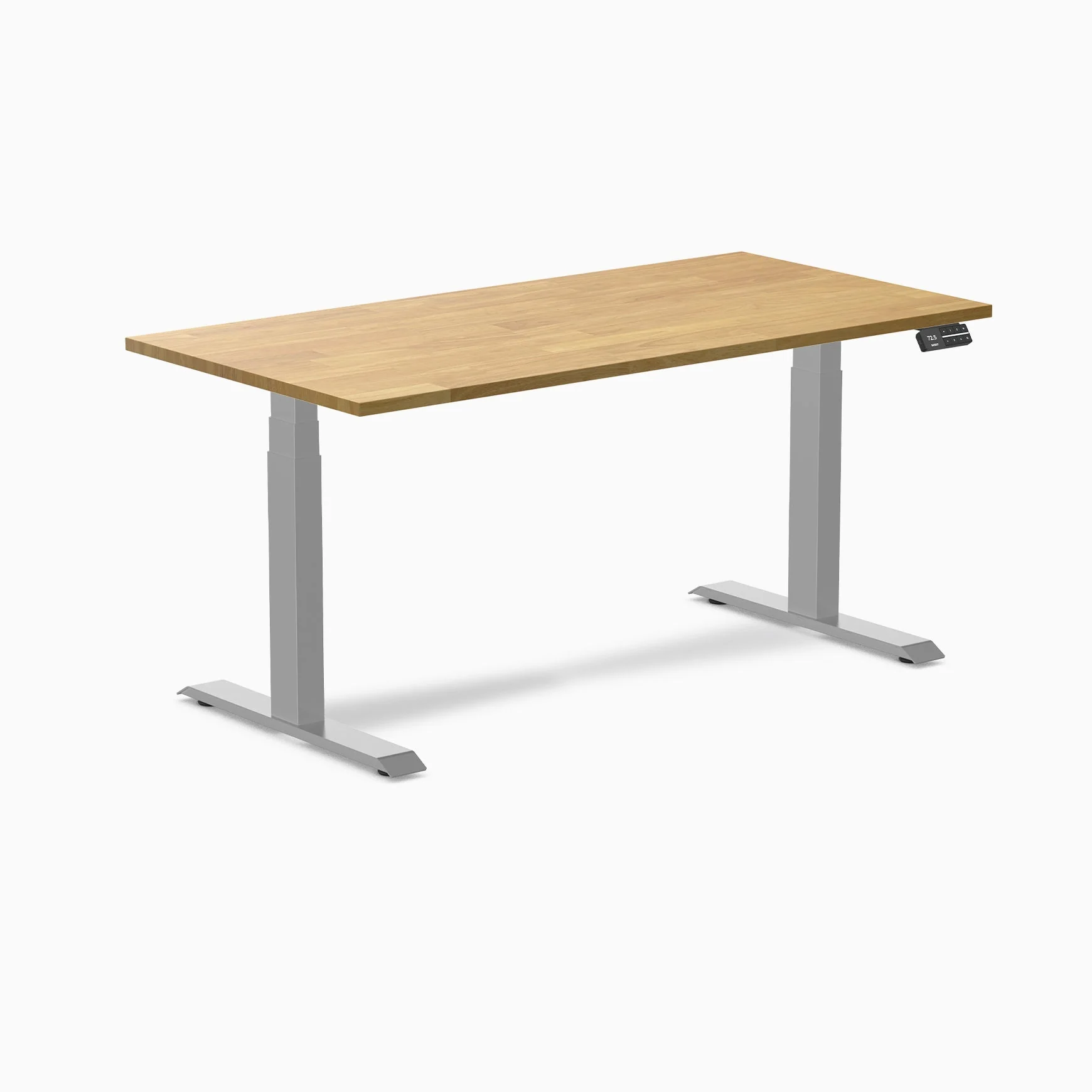 Desky Dual Rubberwood Sit Stand Desk 150cm Light Oak Desktop and Grey Frame - Image 3