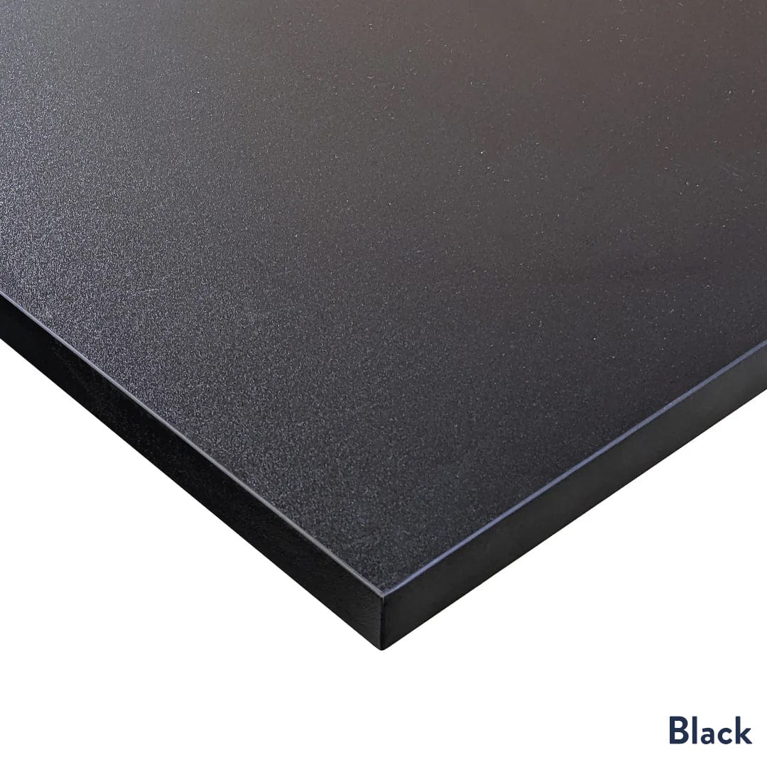 Desky Eco L-Shape Melamine Sit Stand Desk 180 x 175 cm Black Top and Space Grey Leg - Image 2