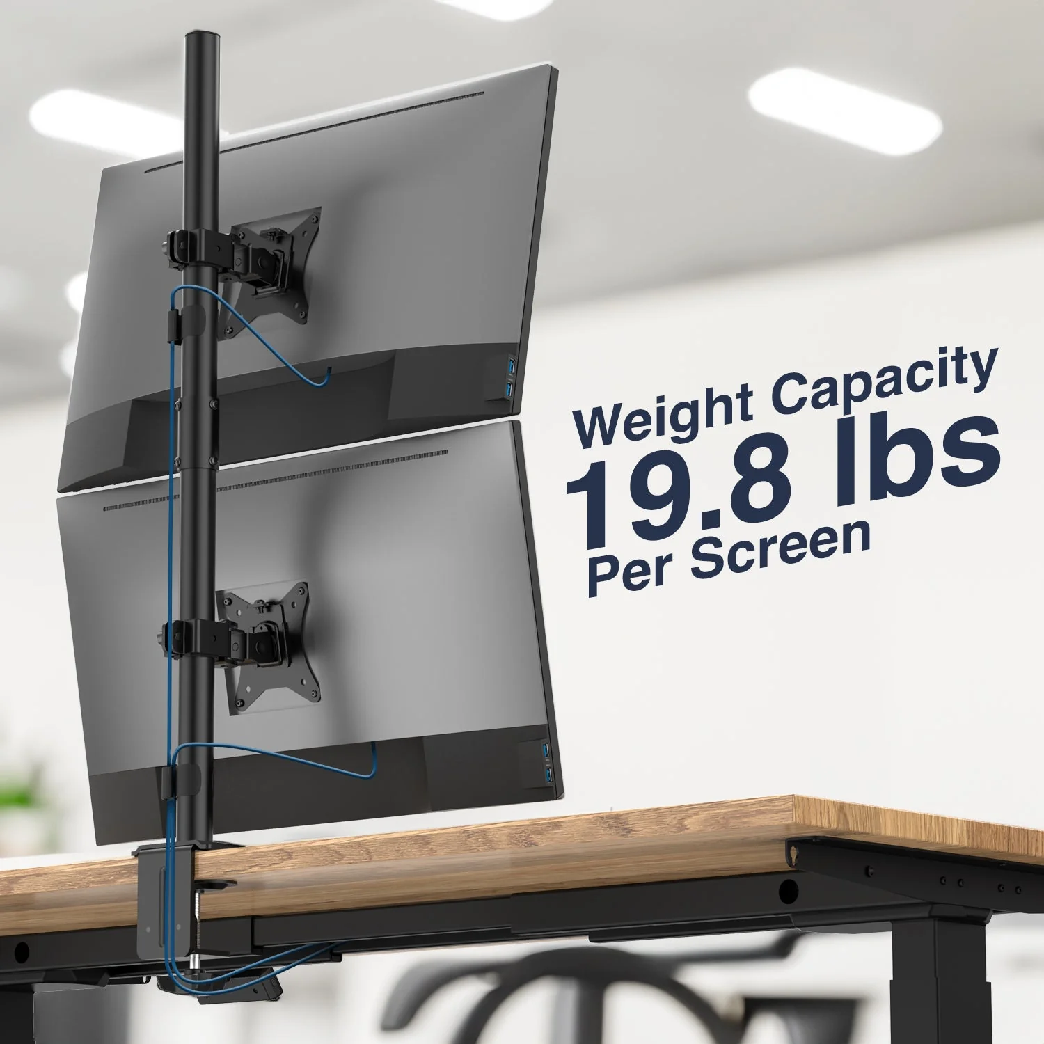 Desky Eco Vertical Monitor Mount - Black - Image 3
