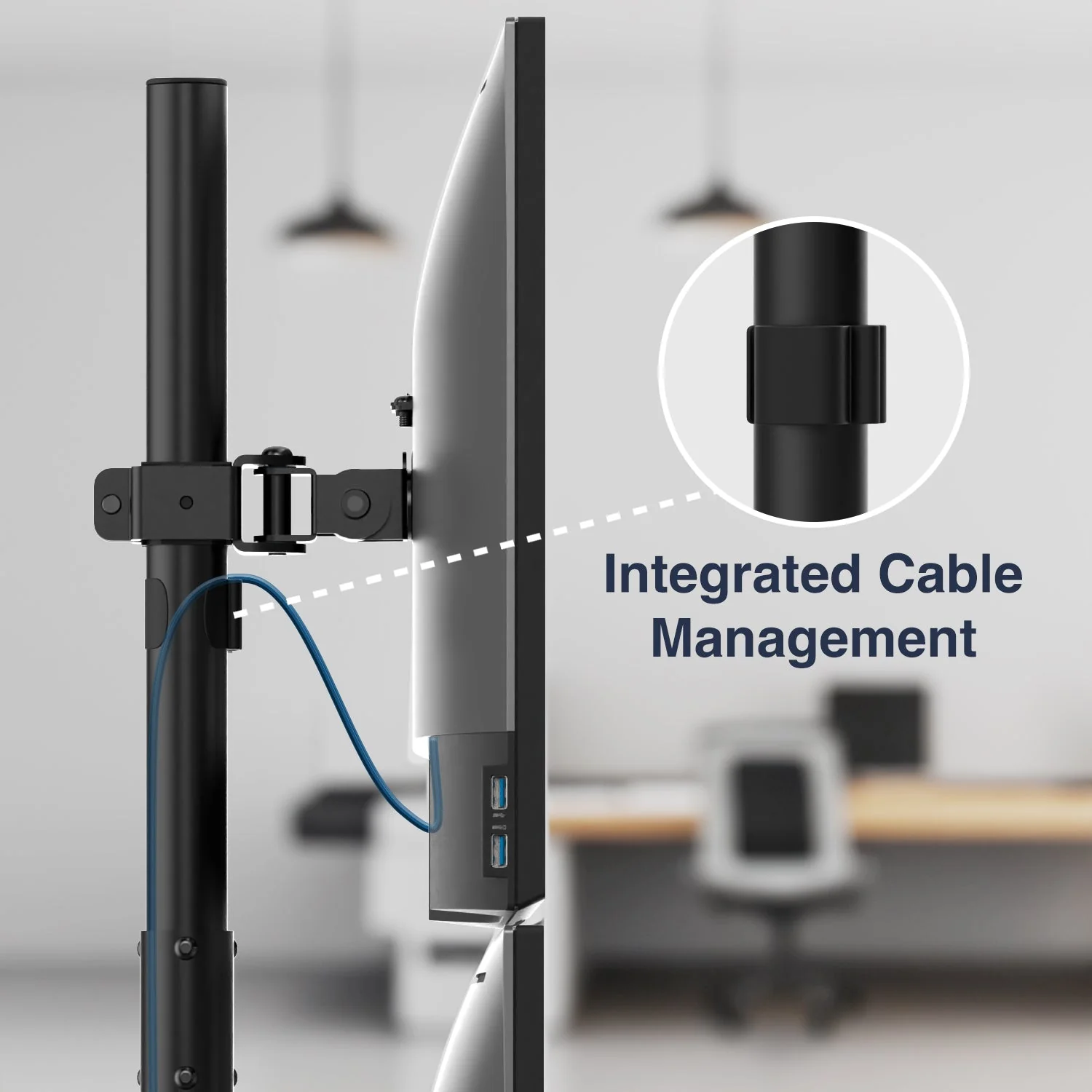 Desky Eco Vertical Monitor Mount - Black - Image 4