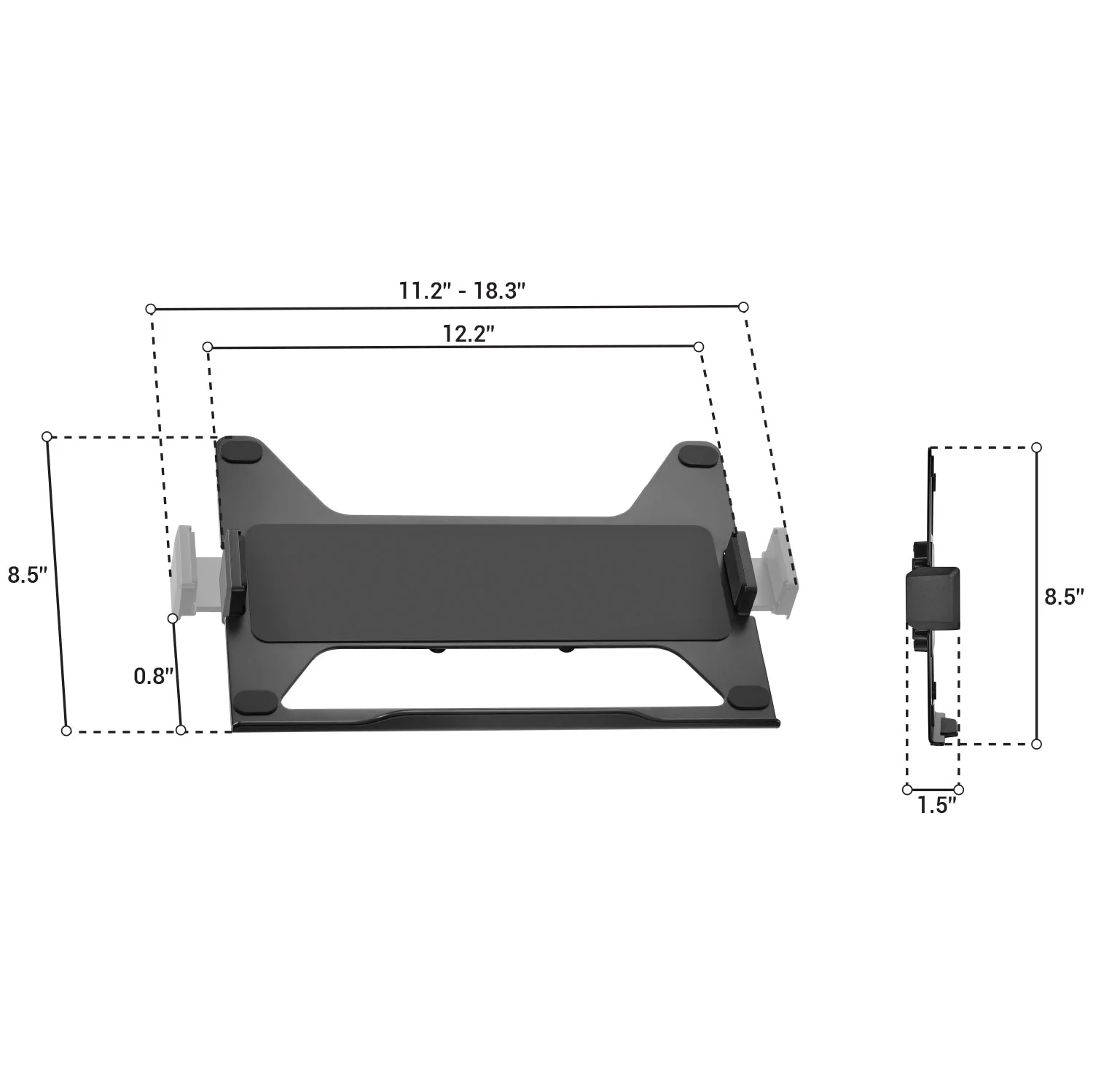 Desky Expandable Laptop Mount - Silver - Image 6
