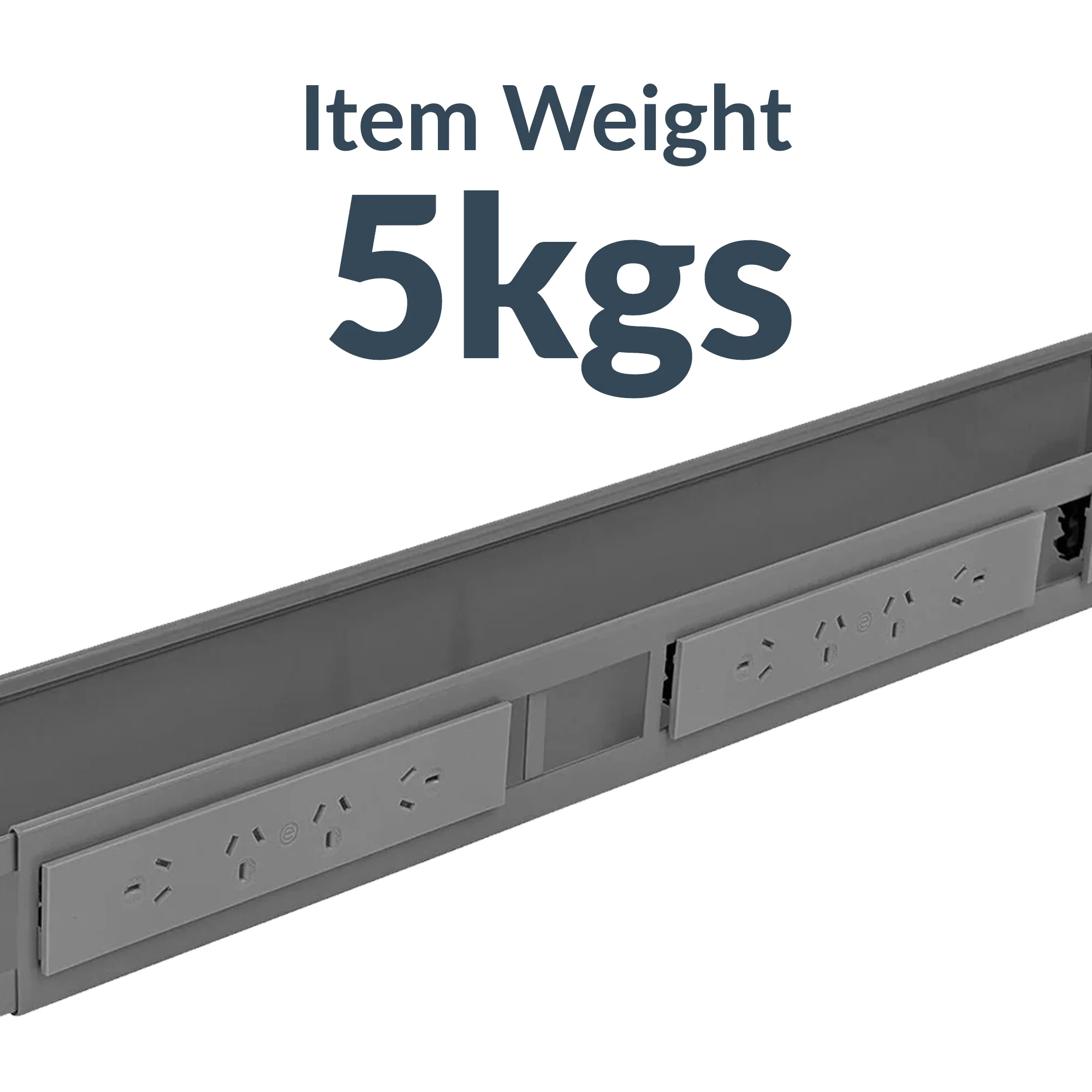 Desky Integrated Cable & Data Channel 10-Plug Grey - Image 6