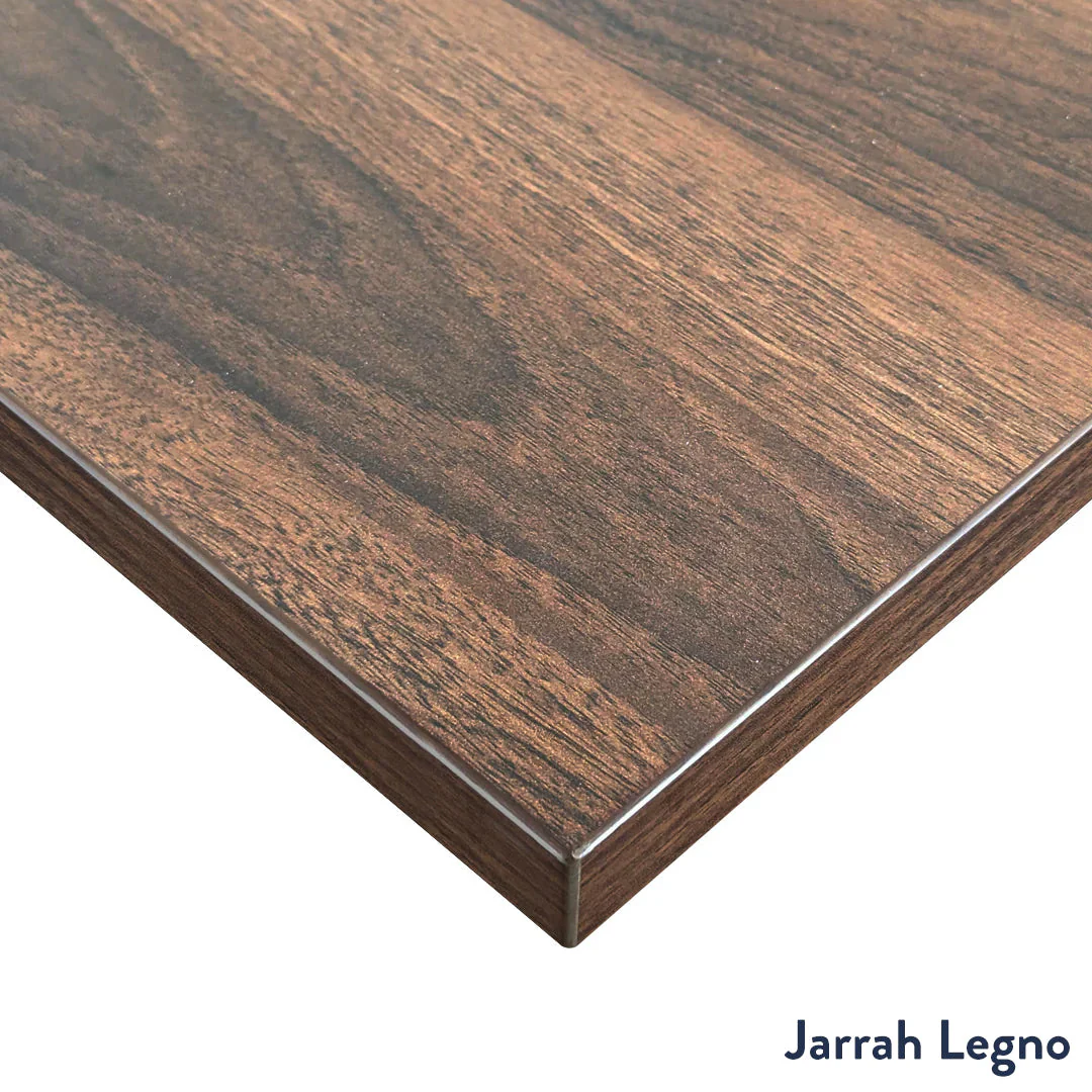 Desky L-Shape Melamine Sit Stand Desk 180cm - Left Return Jarrah Legno Top and Space Grey Leg - Image 2