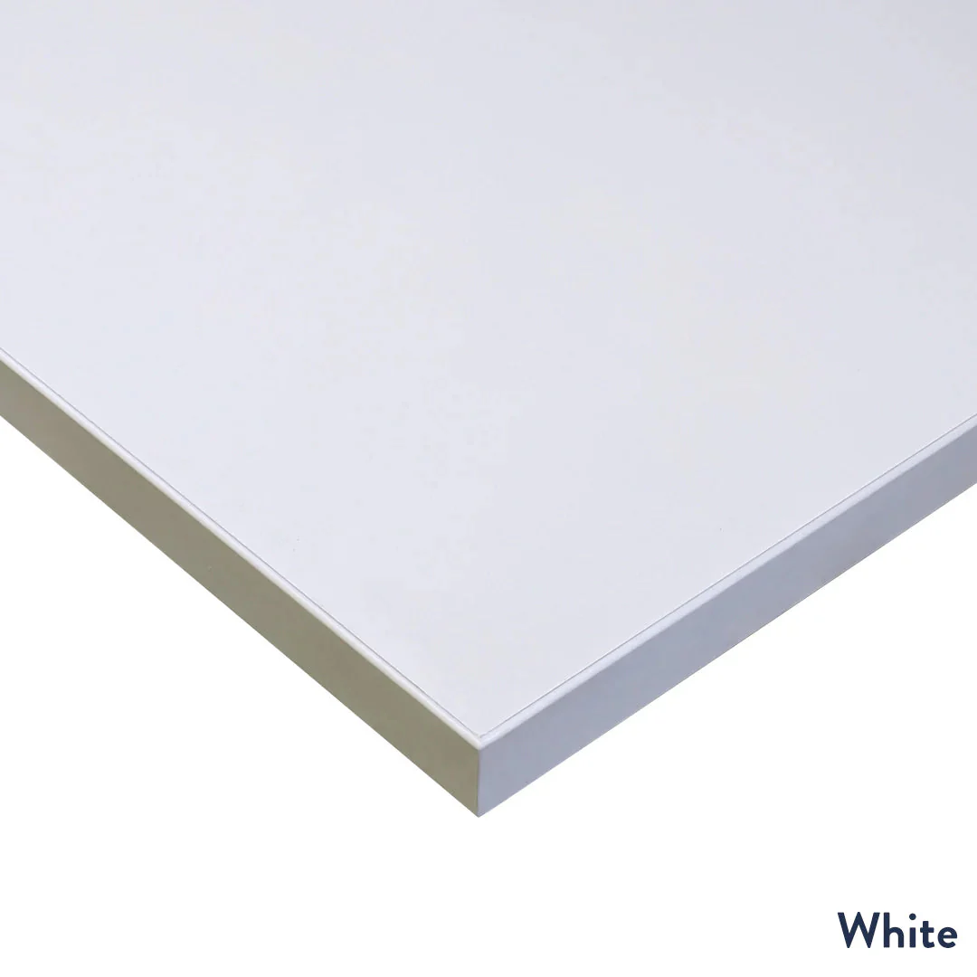 Desky L-Shape Melamine Sit Stand Desk 200cm - Right Return (White Top/Matte Black Leg) - Image 2