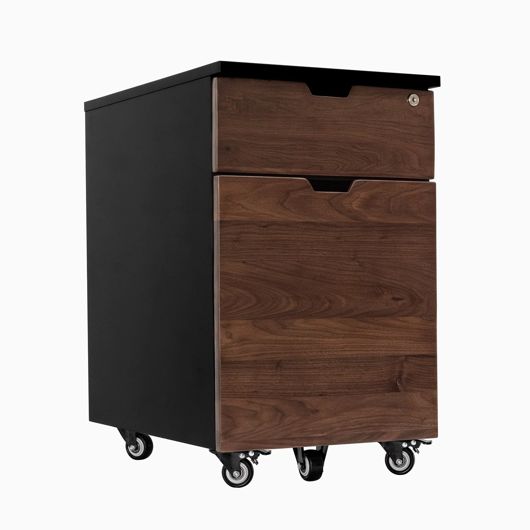 Desky Minimal Wooden Filing Cabinet - White / Hardwood Saman - Image 10