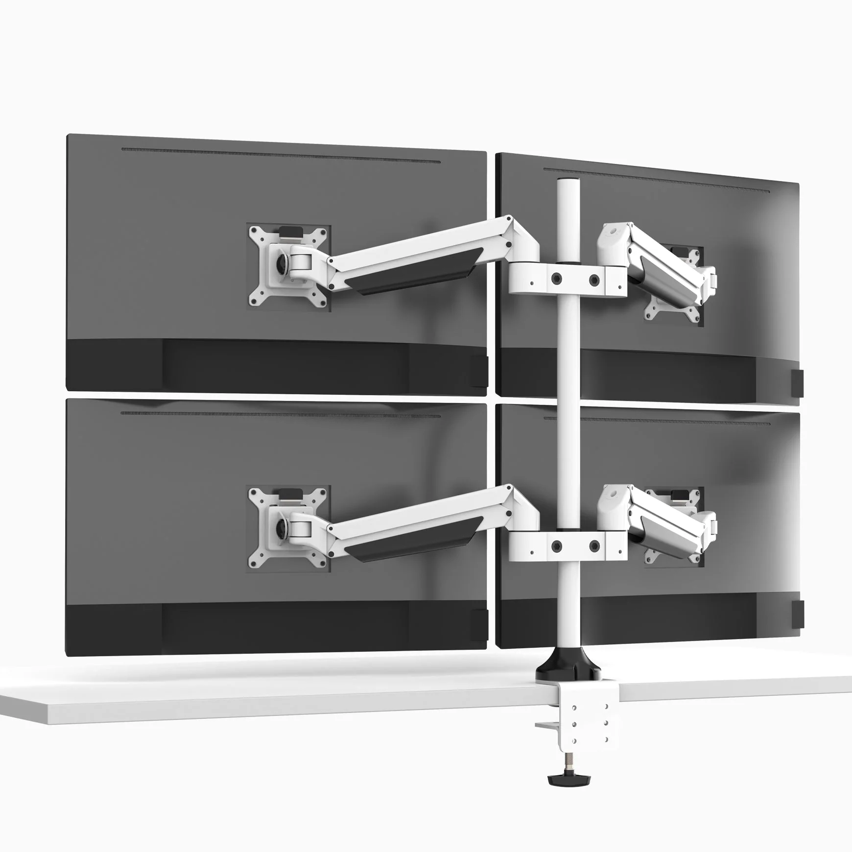 Desky Quad Monitor Arm - White - Image 2